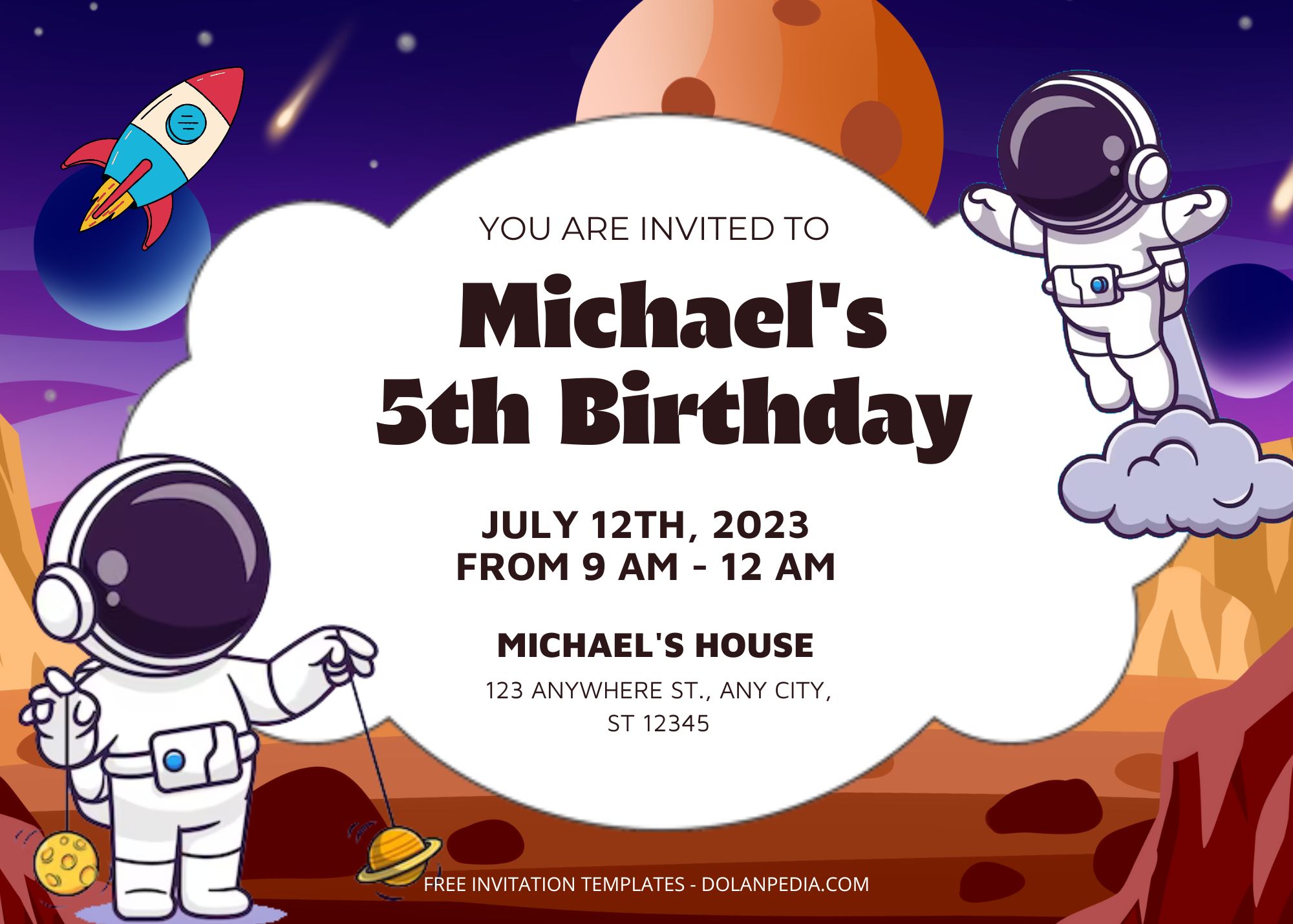 9+ Astronauts Birthday Party Templates Title
