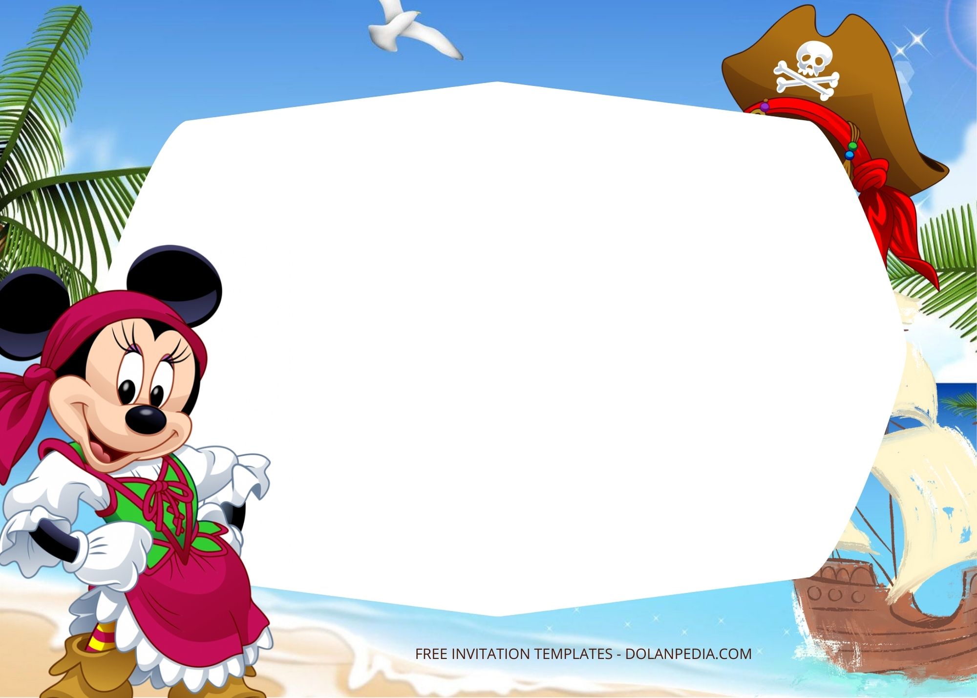 Blank Disney Pirate Birthday Invitation Templates Five