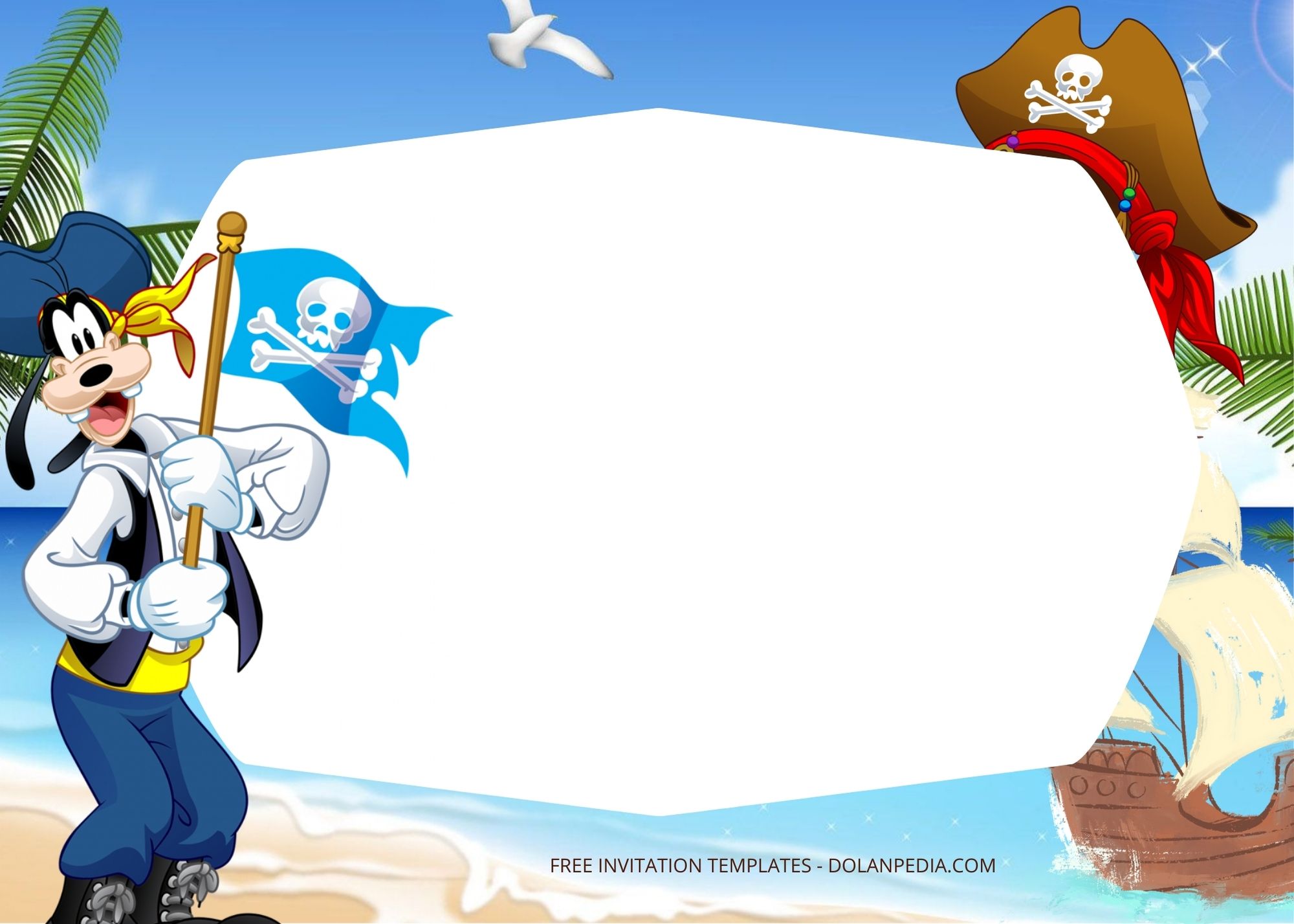 Blank Disney Pirate Birthday Invitation Templates Seven