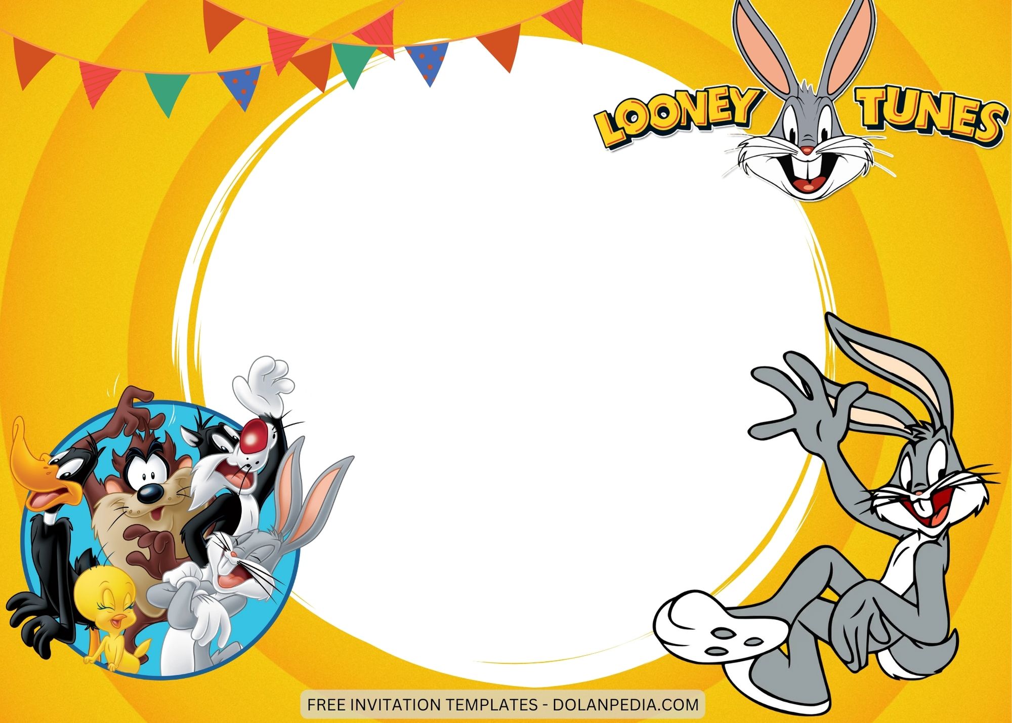 Blank Looney Tunes Birthday Invitation Templates Eight