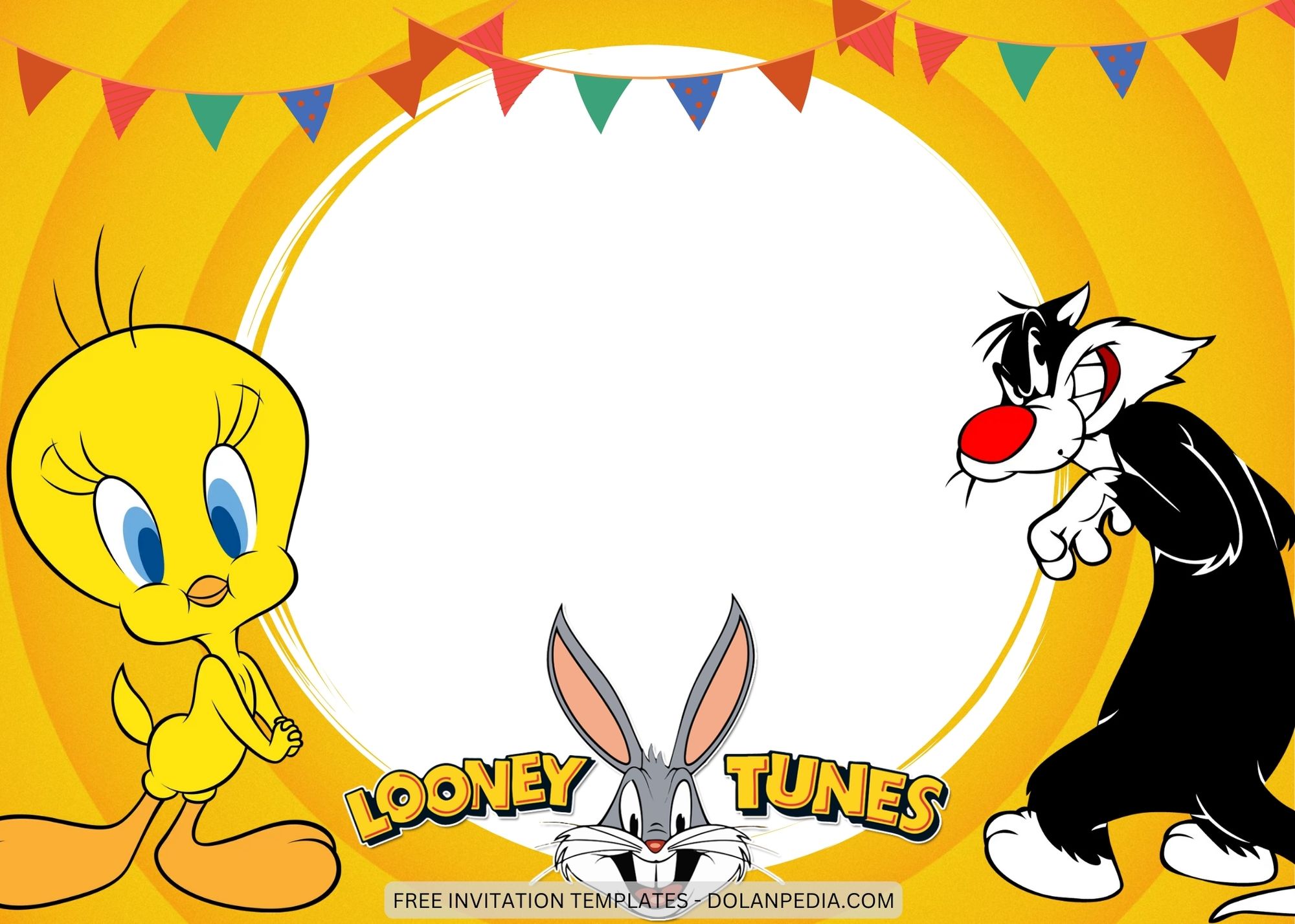 Blank Looney Tunes Birthday Invitation Templates FIve