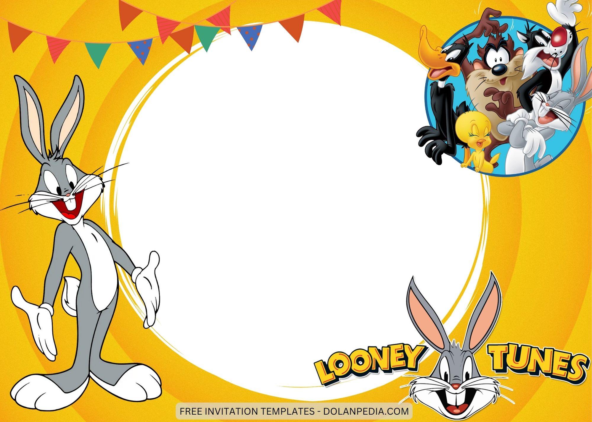 Blank Looney Tunes Birthday Invitation Templates Four