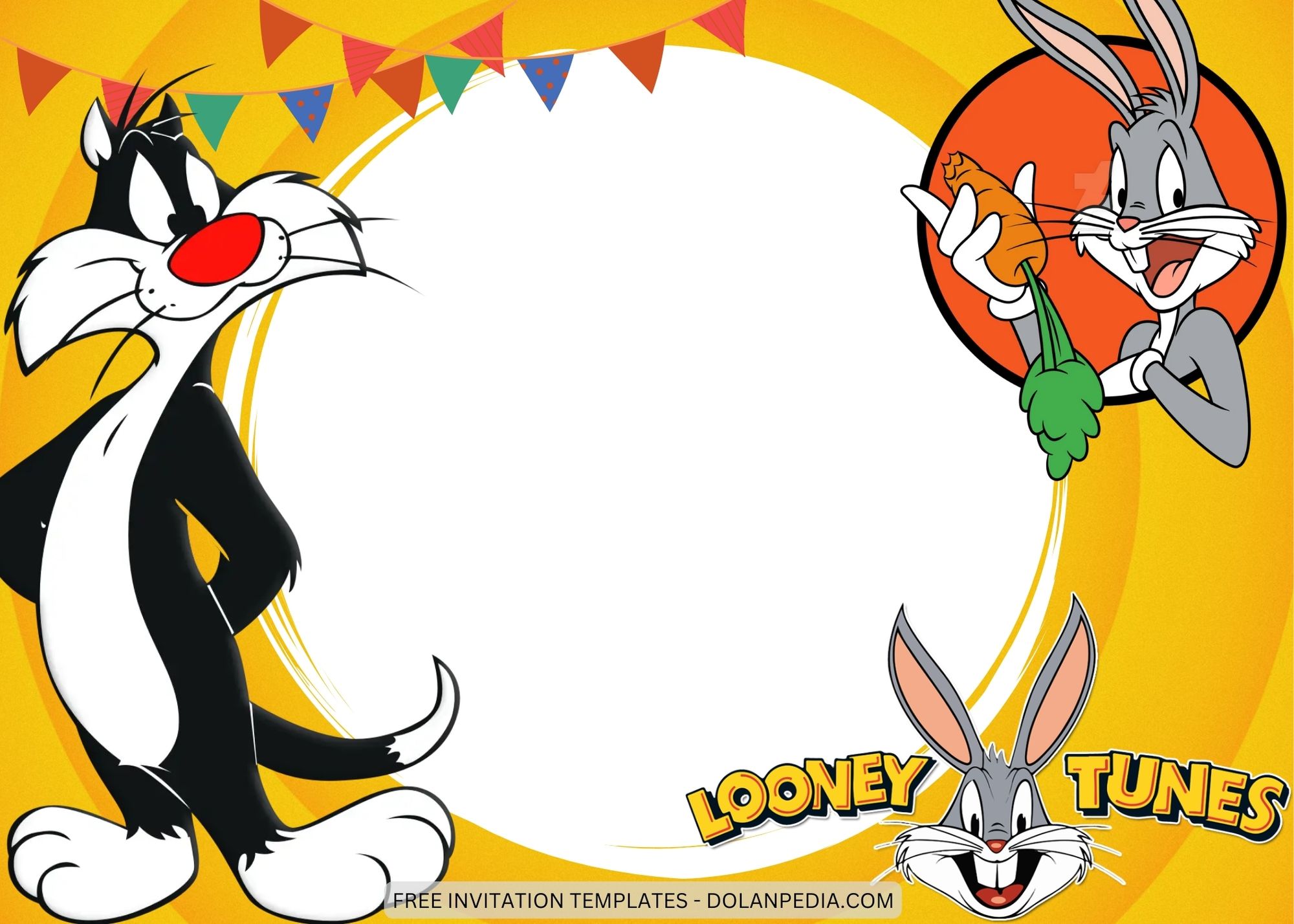 Blank Looney Tunes Birthday Invitation Templates One