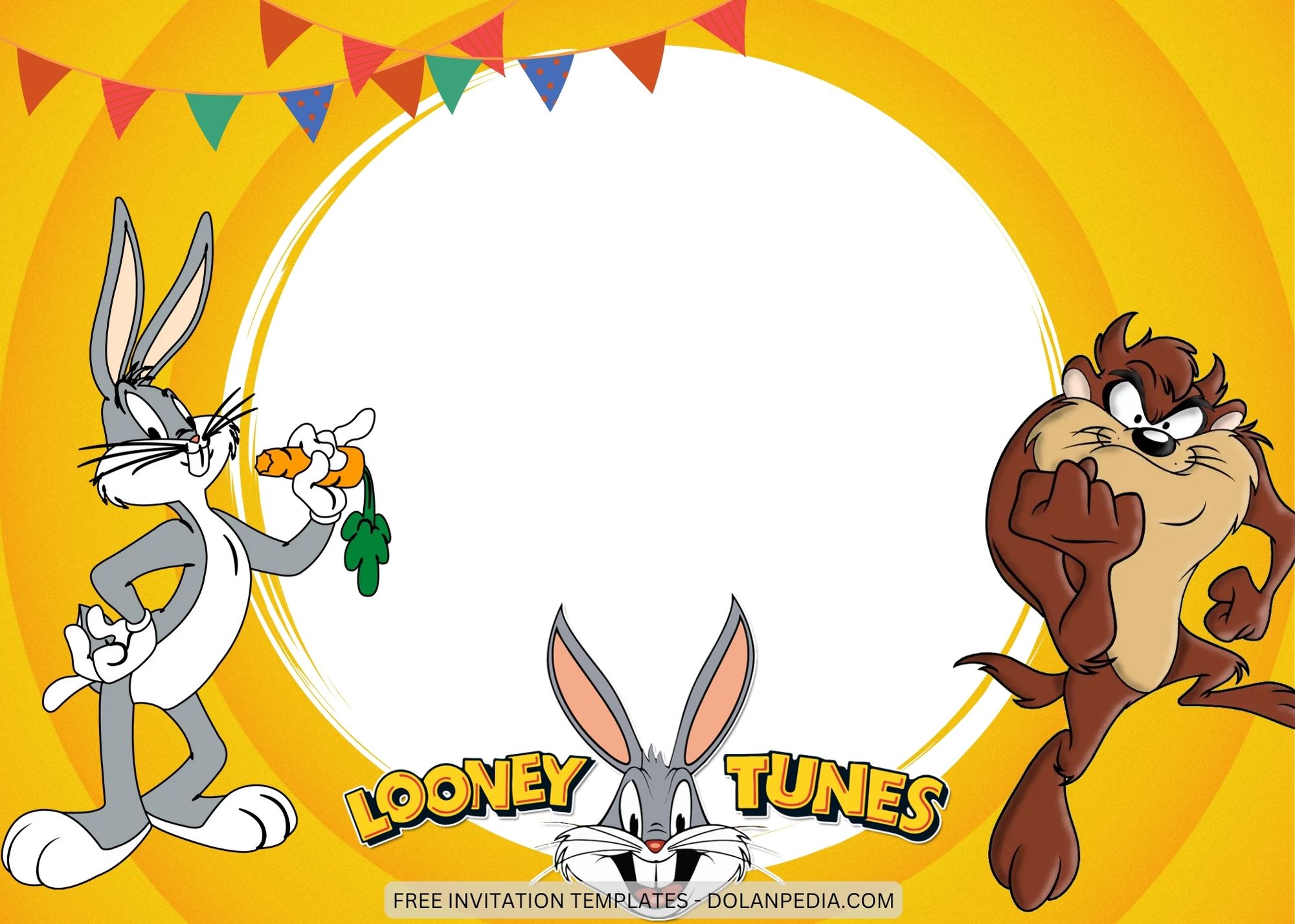 Blank Looney Tunes Birthday Invitation Templates Three