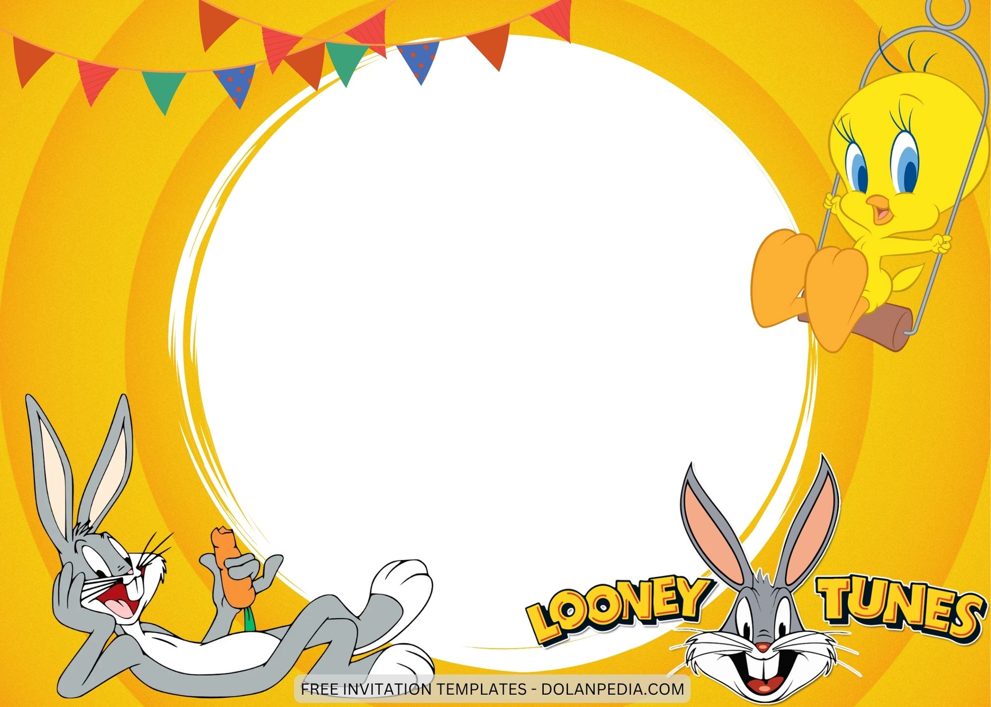 Blank Looney Tunes Birthday Invitation Templates Two