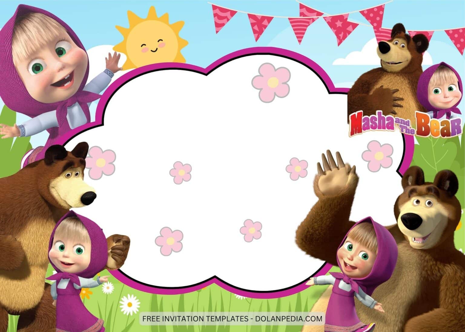 9+ Masha and The Bear Birthday Invitation Templates | Dolanpedia