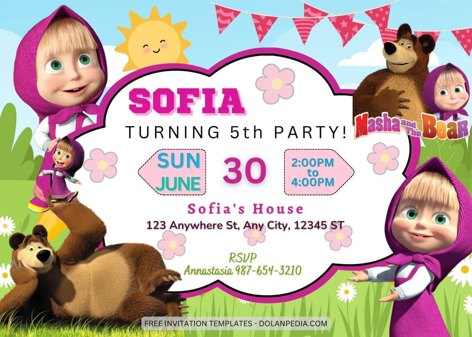 9+ Masha and The Bear Birthday Invitation Templates