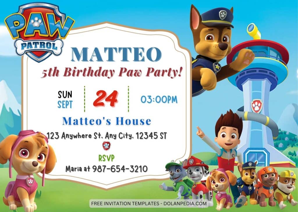 9+ Paw Patrol Birthday Invitation Templates | Dolanpedia