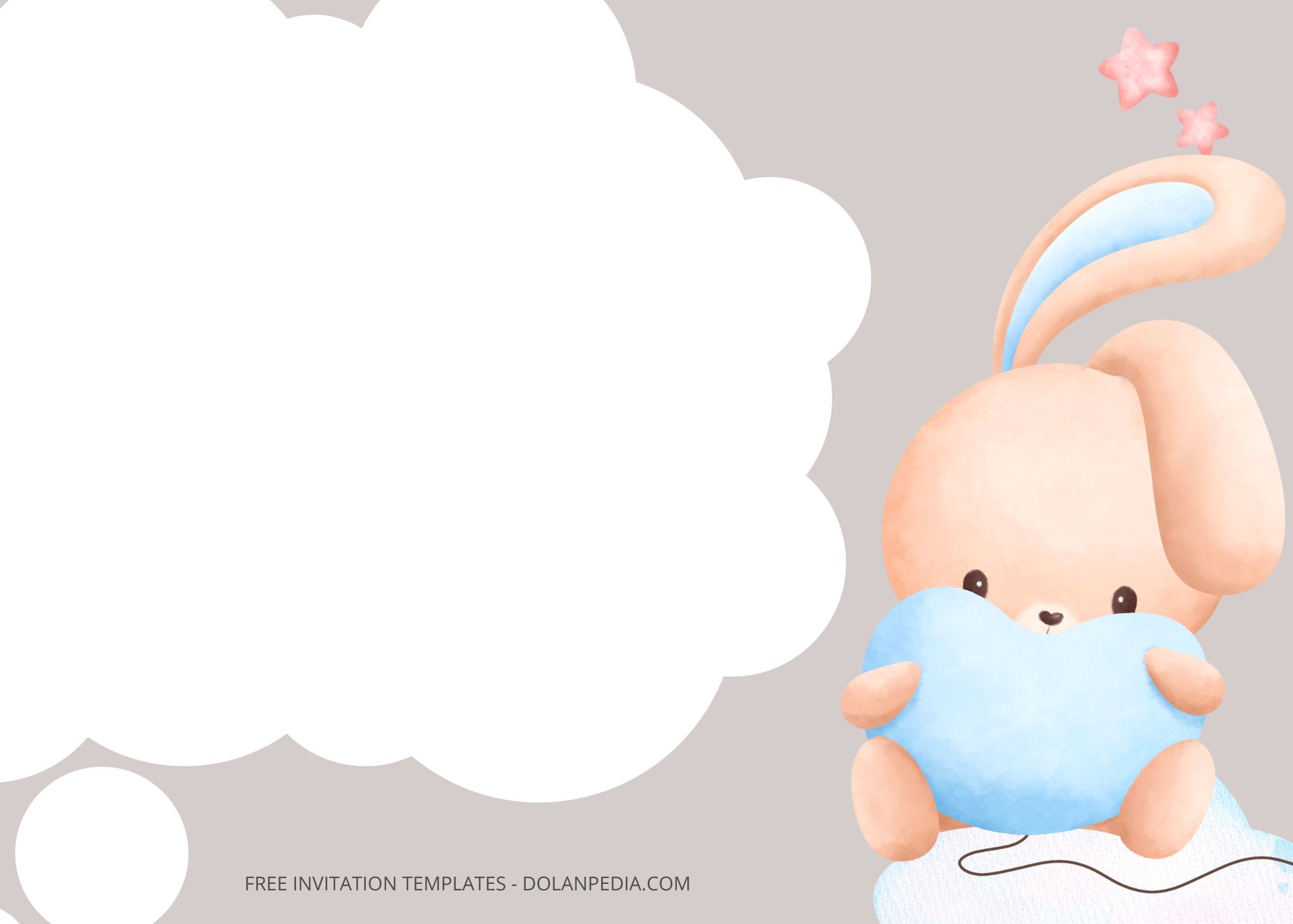 Blank Cute Bunny Baby Shower Invitation Templates Eight