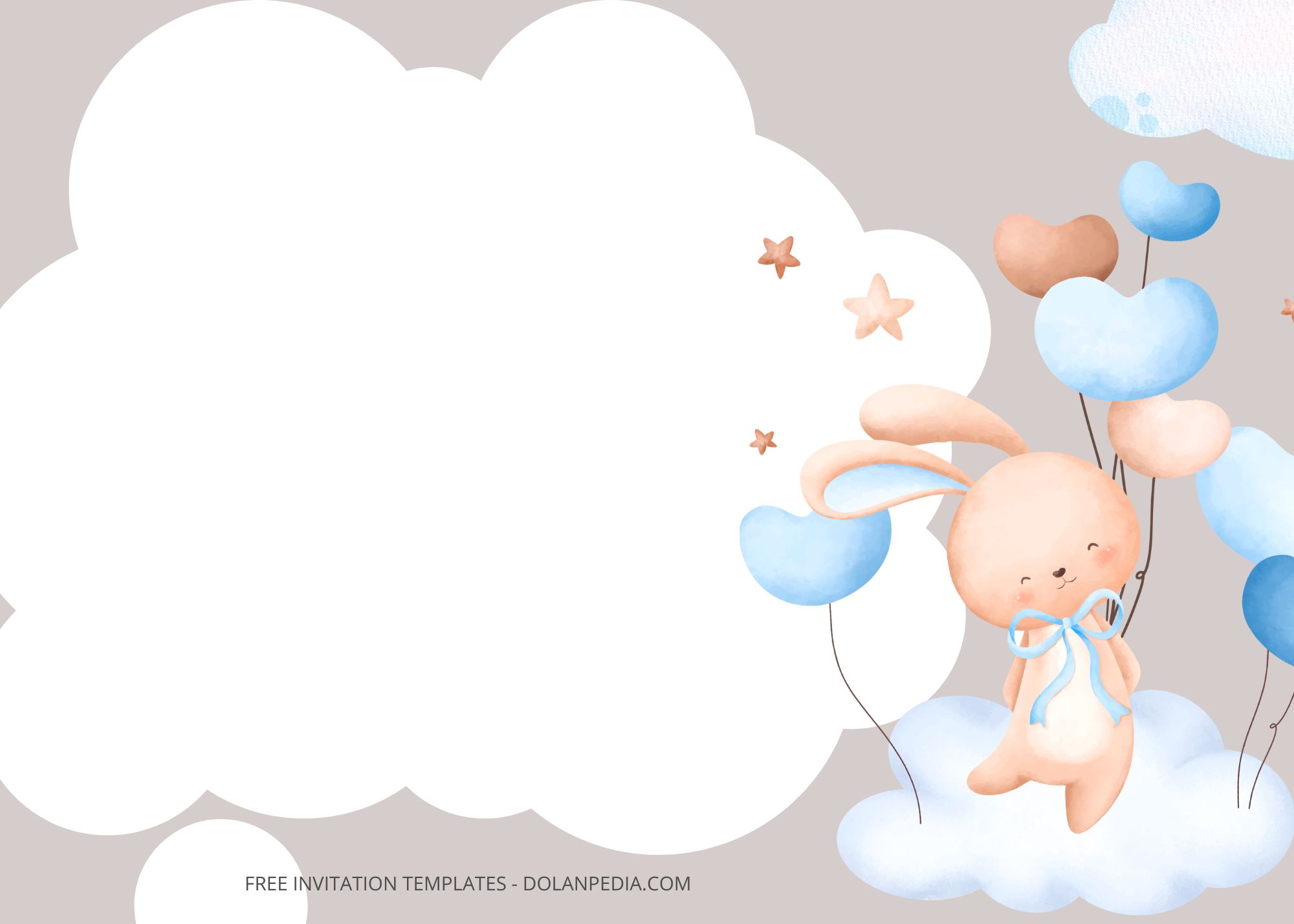 Blank Cute Bunny Baby Shower Invitation Templates Nine