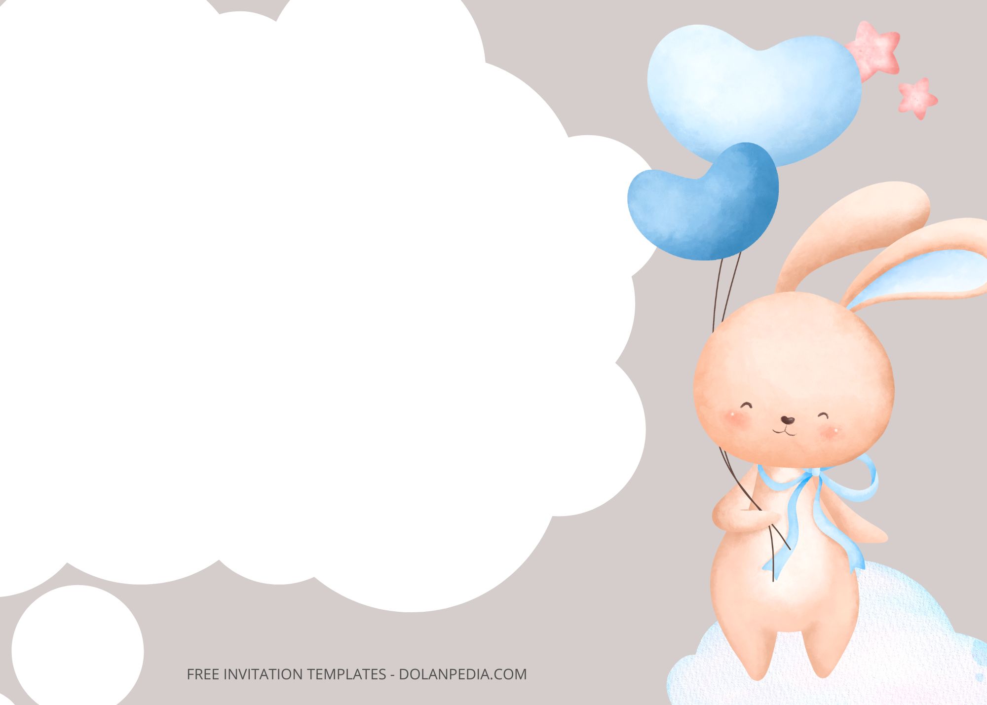 Blank Cute Bunny Baby Shower Invitation Templates Seven