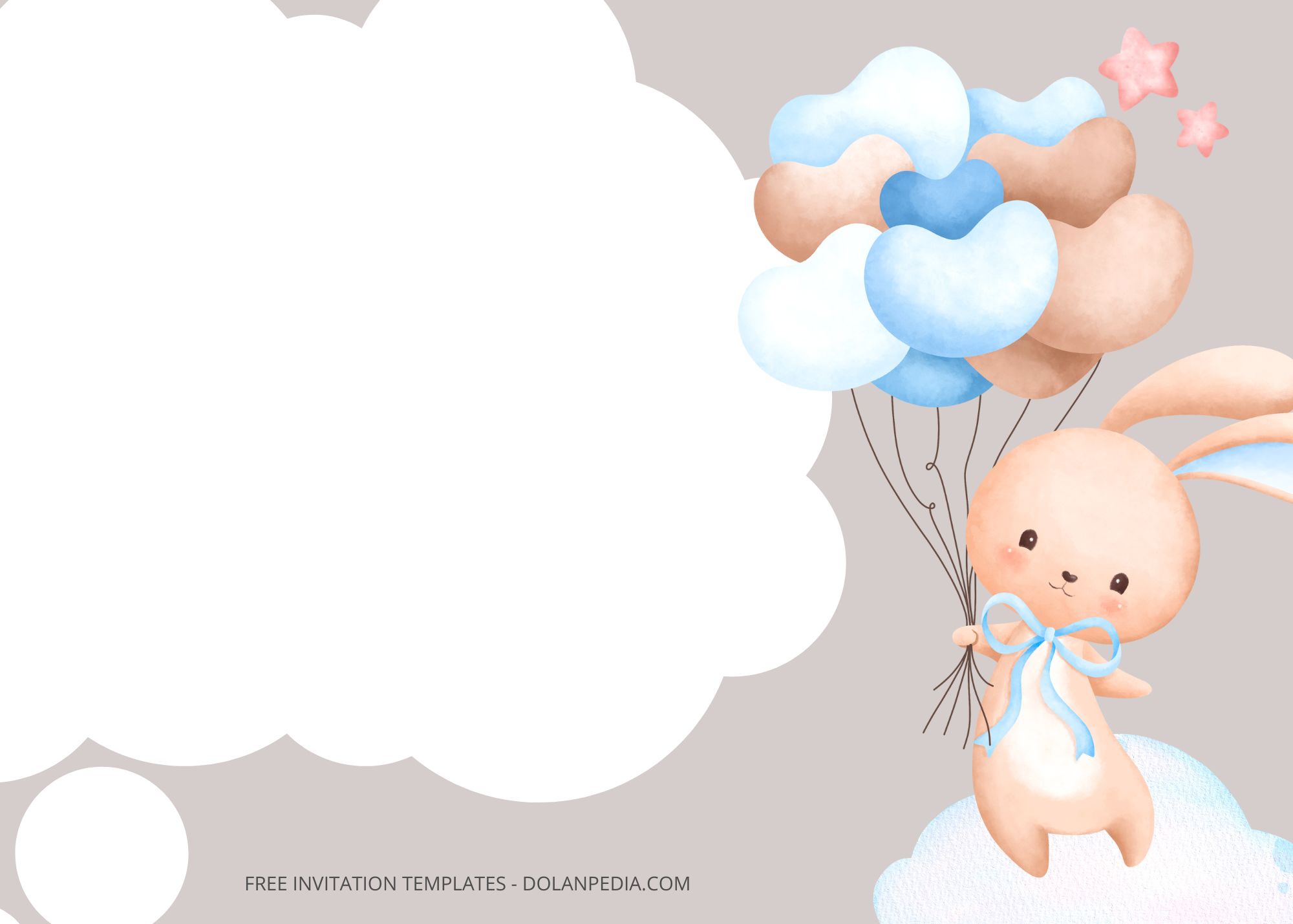 Blank Cute Bunny Baby Shower Invitation Templates Six