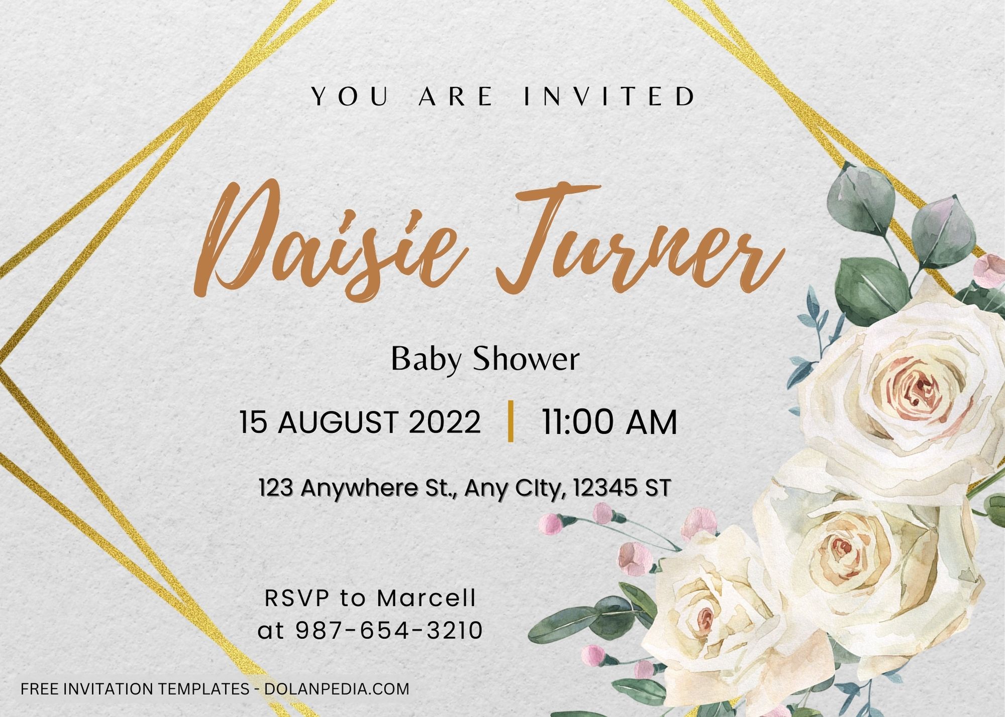 10+ White Roses Baby Shower Invitation Templates