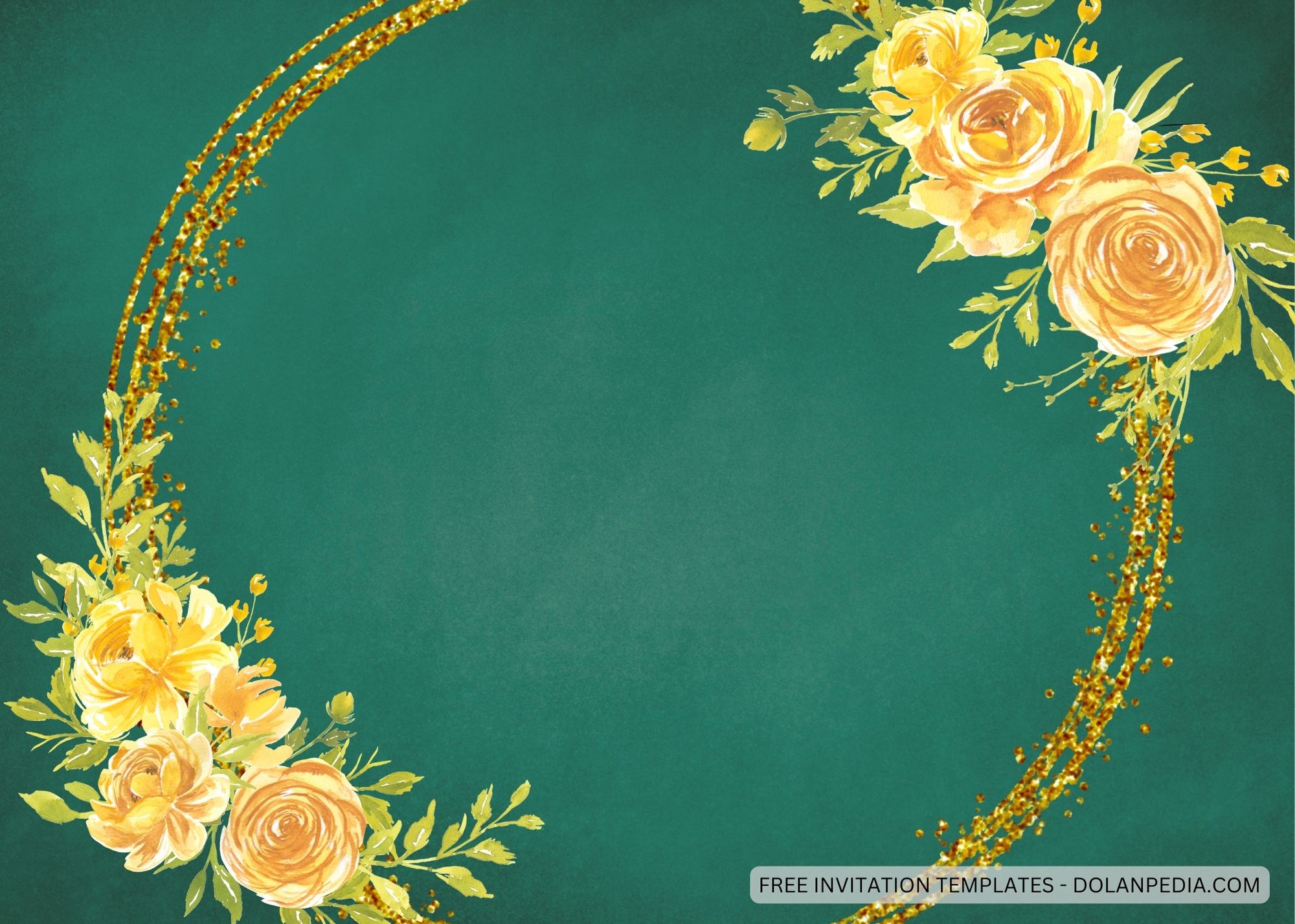 Blank Elegant Yellow Roses Baby Shower Invitation Templates Eight