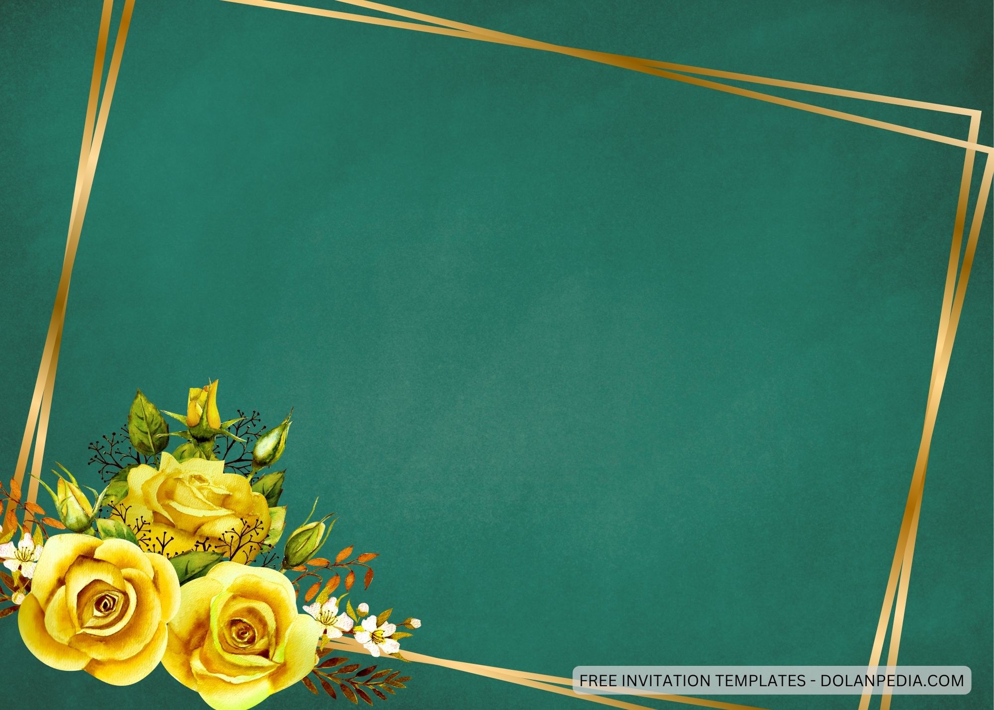 Blank Elegant Yellow Roses Baby Shower Invitation Templates Six