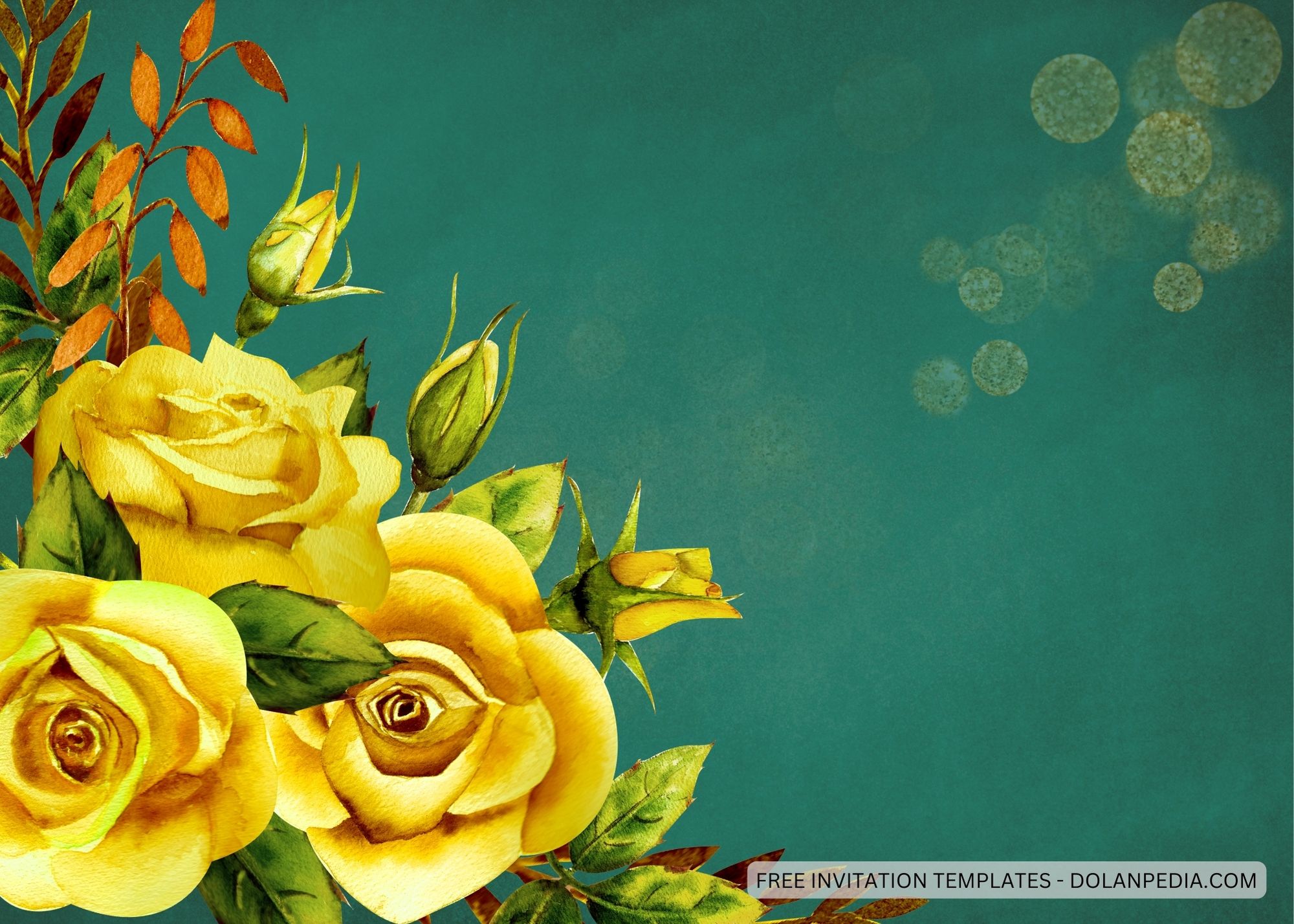 Blank Elegant Yellow Roses Baby Shower Invitation Templates Ten