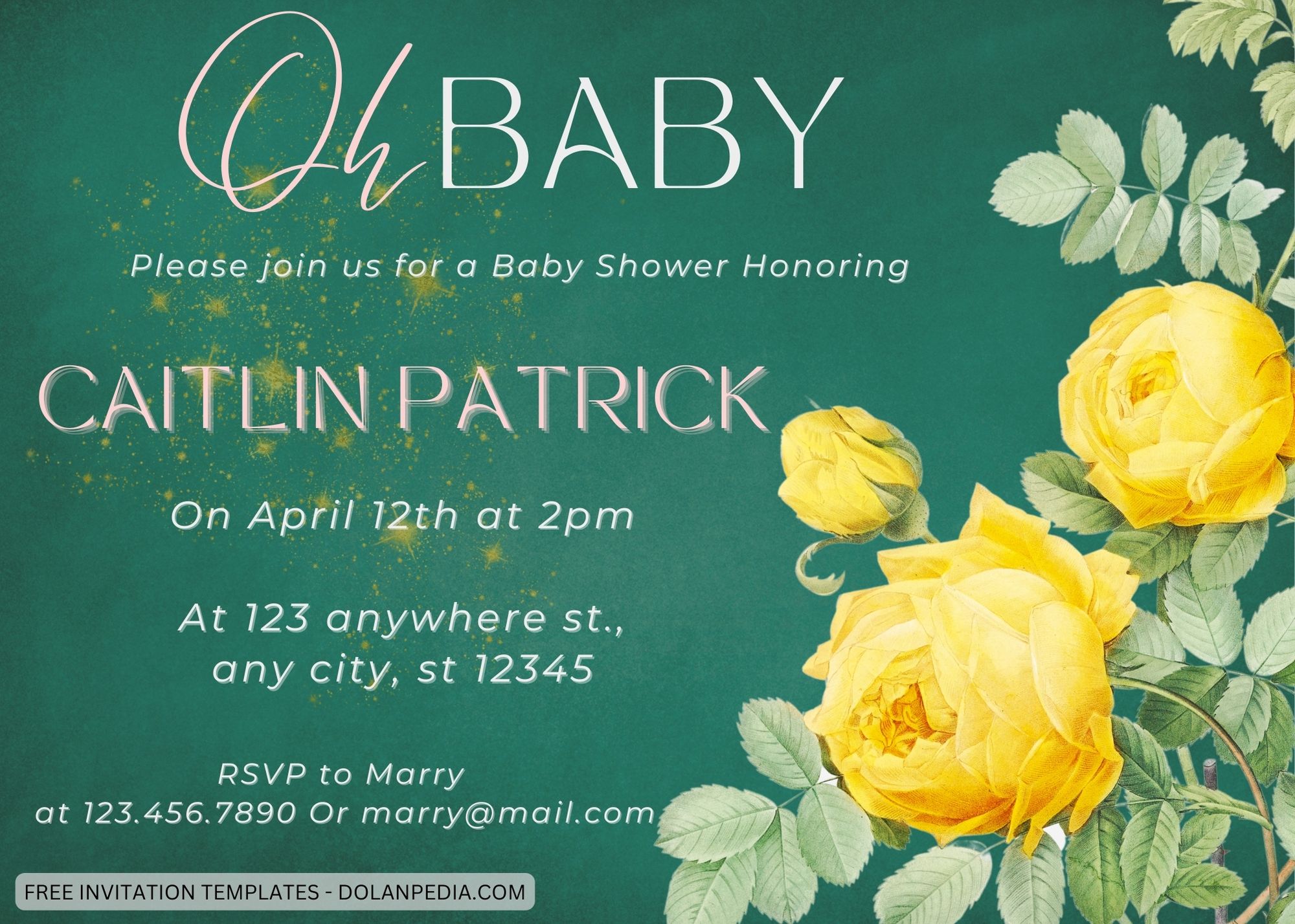 11+ Elegant Yellow Roses Baby Shower Invitation Templates