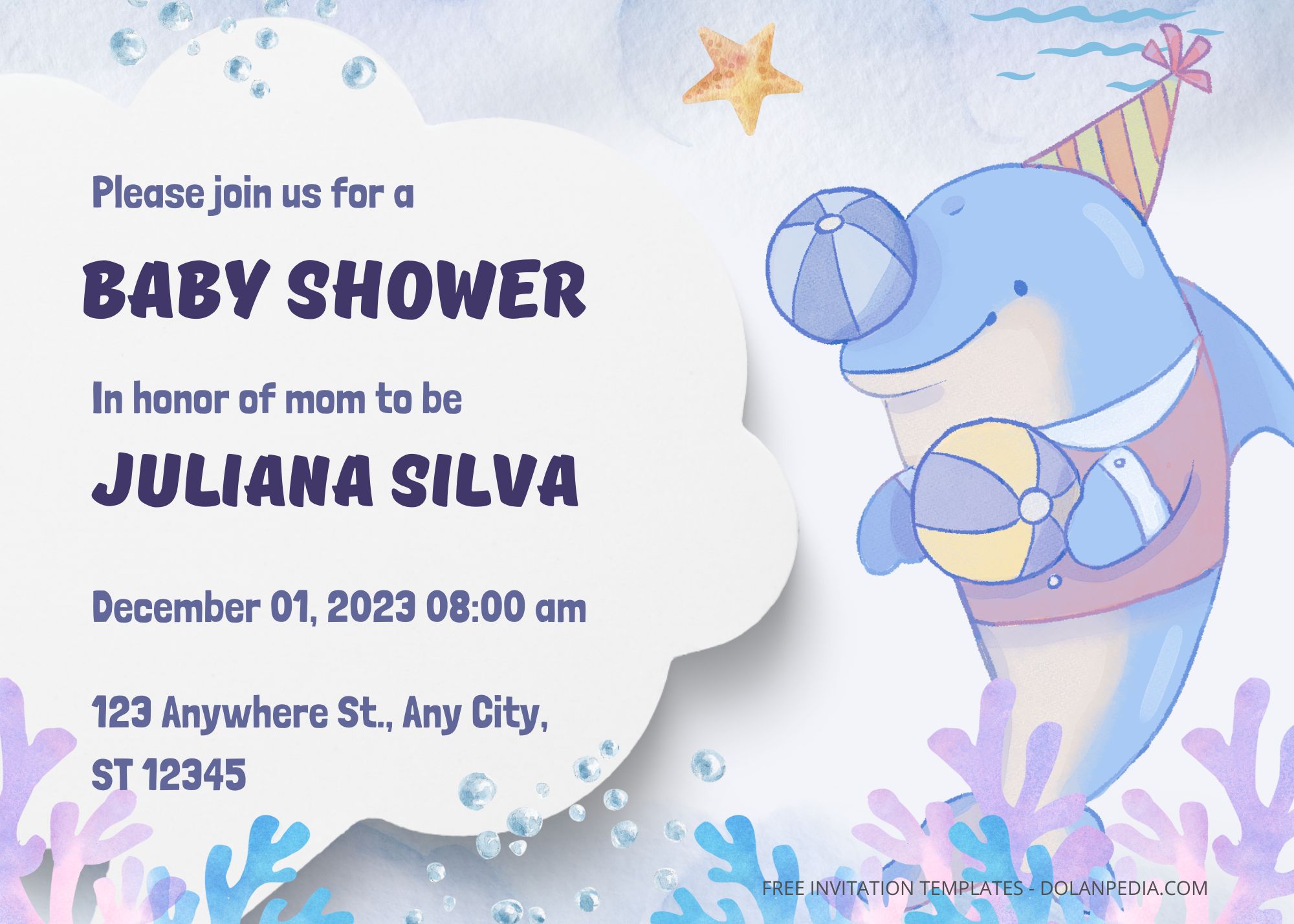 Blank Oceania Party Baby Shower Invitation Templates Title