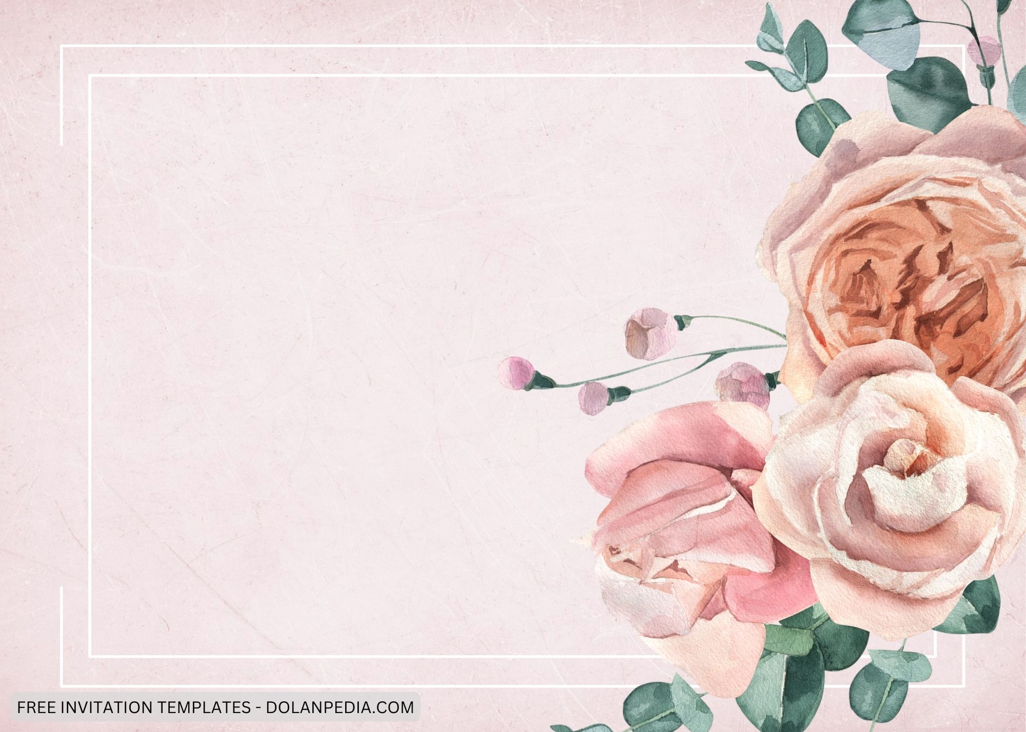 Blank Pink Roses Baby Shower Invitation Templates Nine