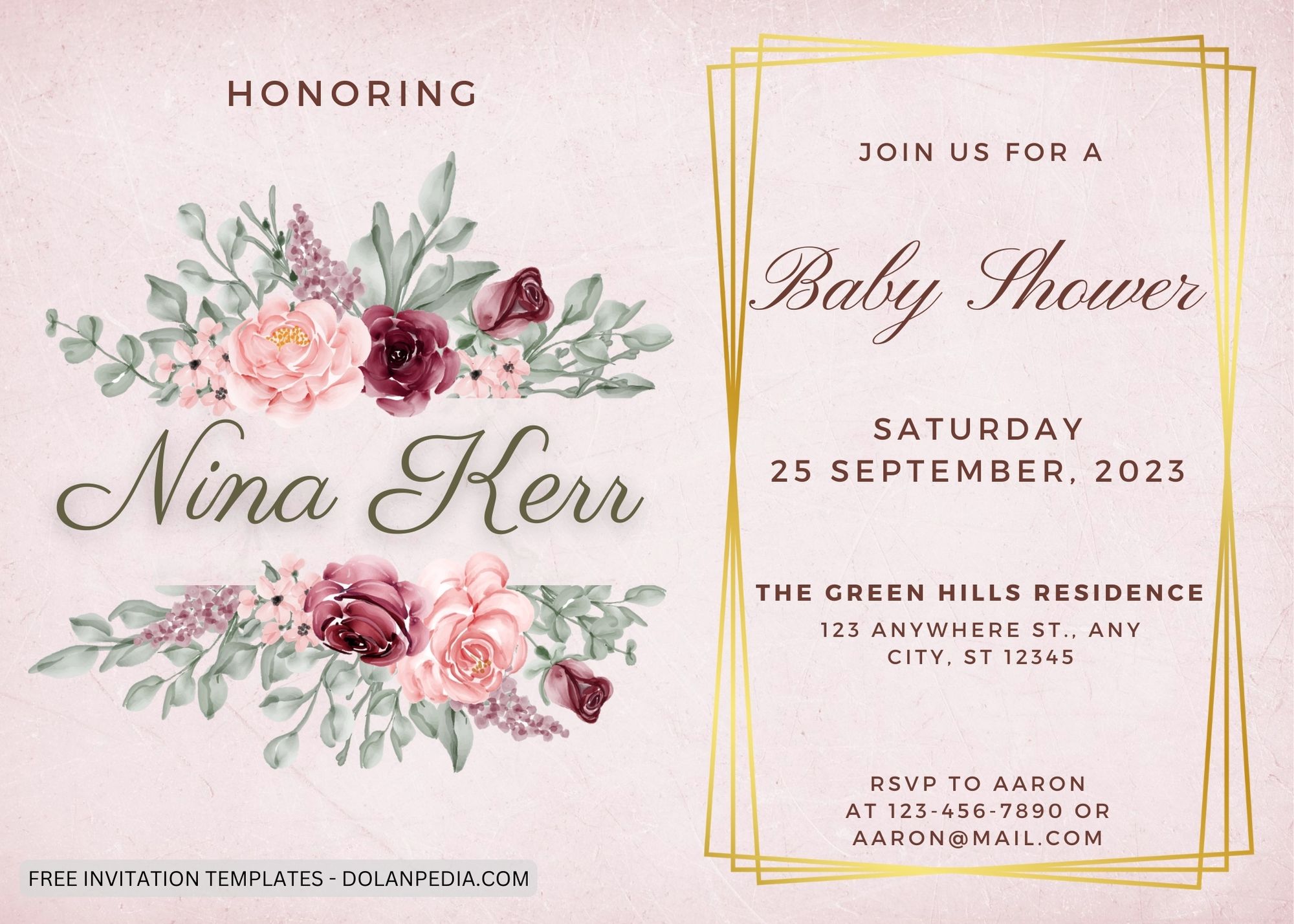 11+ Pink Roses Baby Shower Invitation Templates Title
