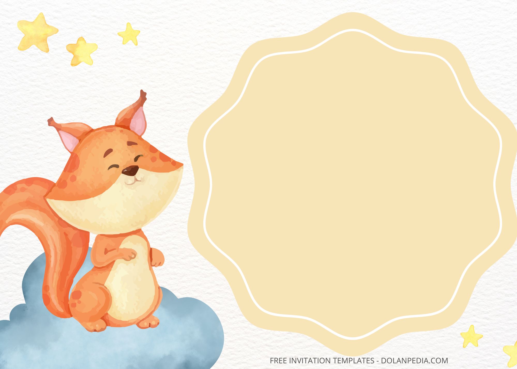 Blank Sleepy Animals Baby Shower Invitation Templates One