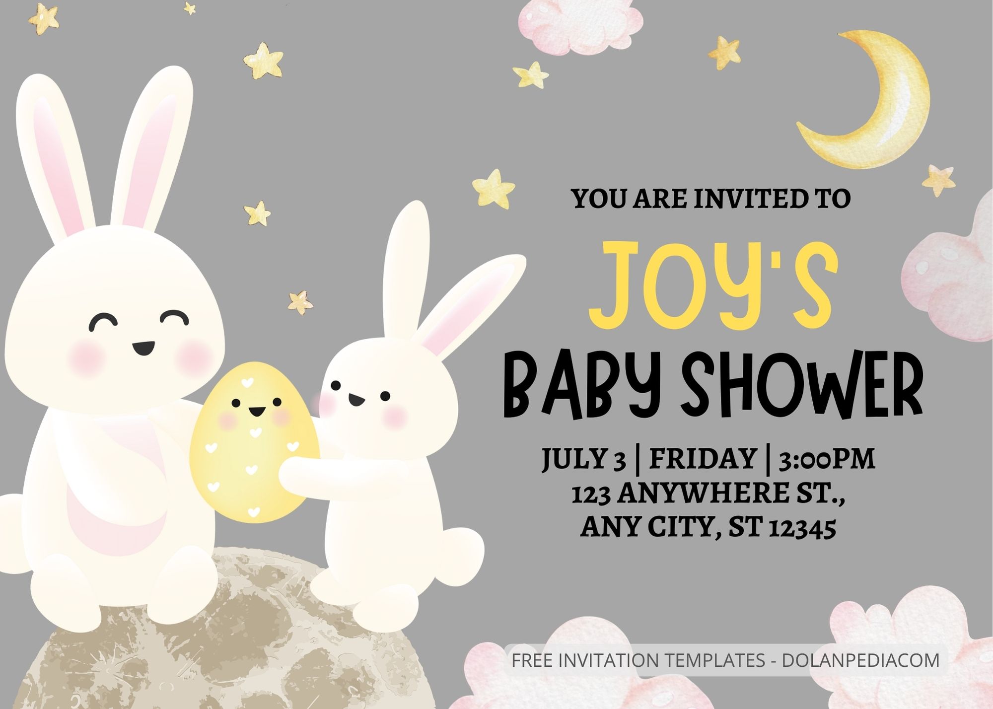 7+ Moon Rabbits Baby Shower Invitation Templates