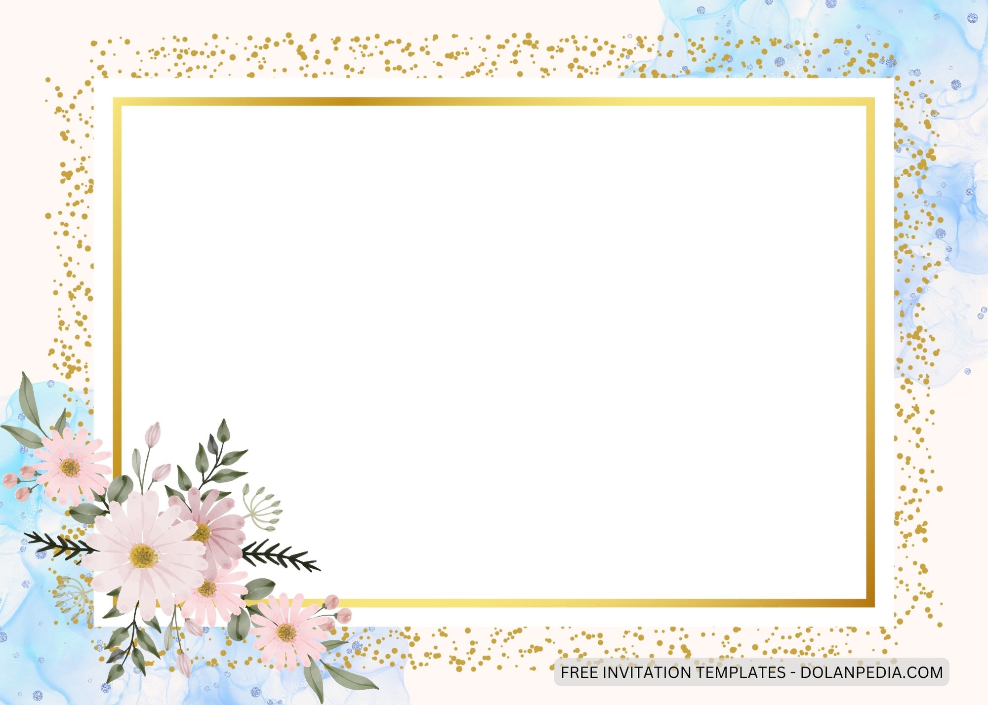 Blank Pink Daisy Baby Shower Invitation Templates Two