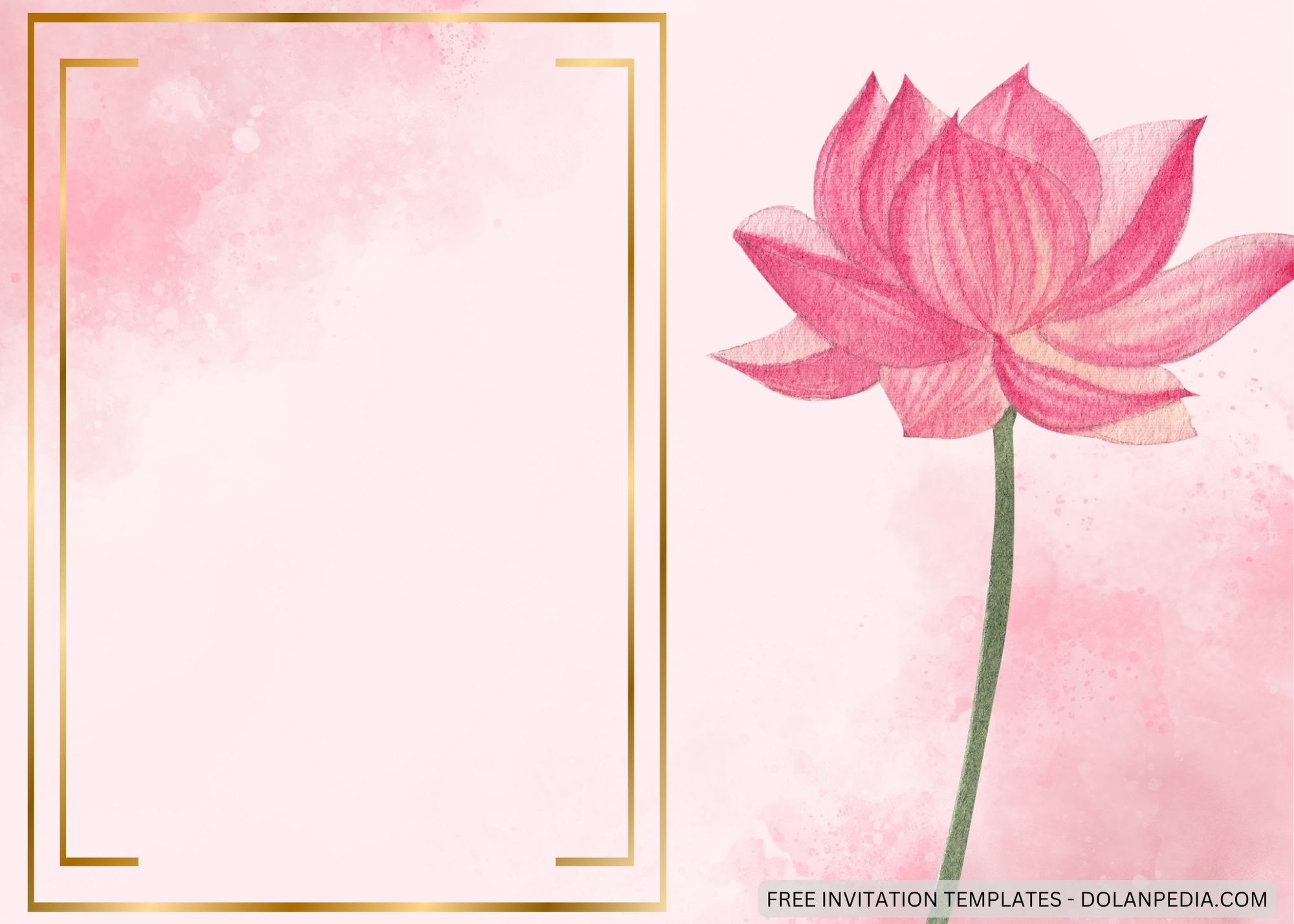 Blank Pink Lotus Baby Shower Invitation Templates Two