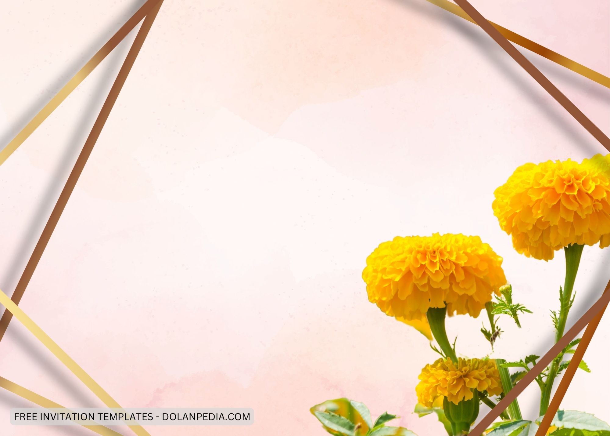 Blank Realistic Orange Yellow Baby Shower Invitation Templates Five