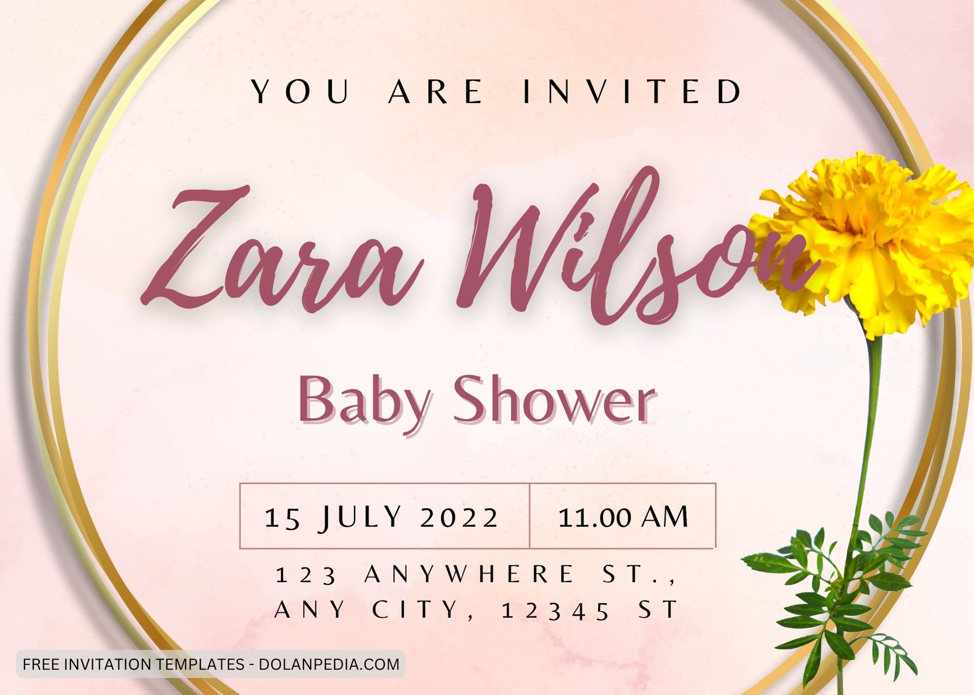 7+ Realistic Orange Yellow Baby Shower Invitation Templates