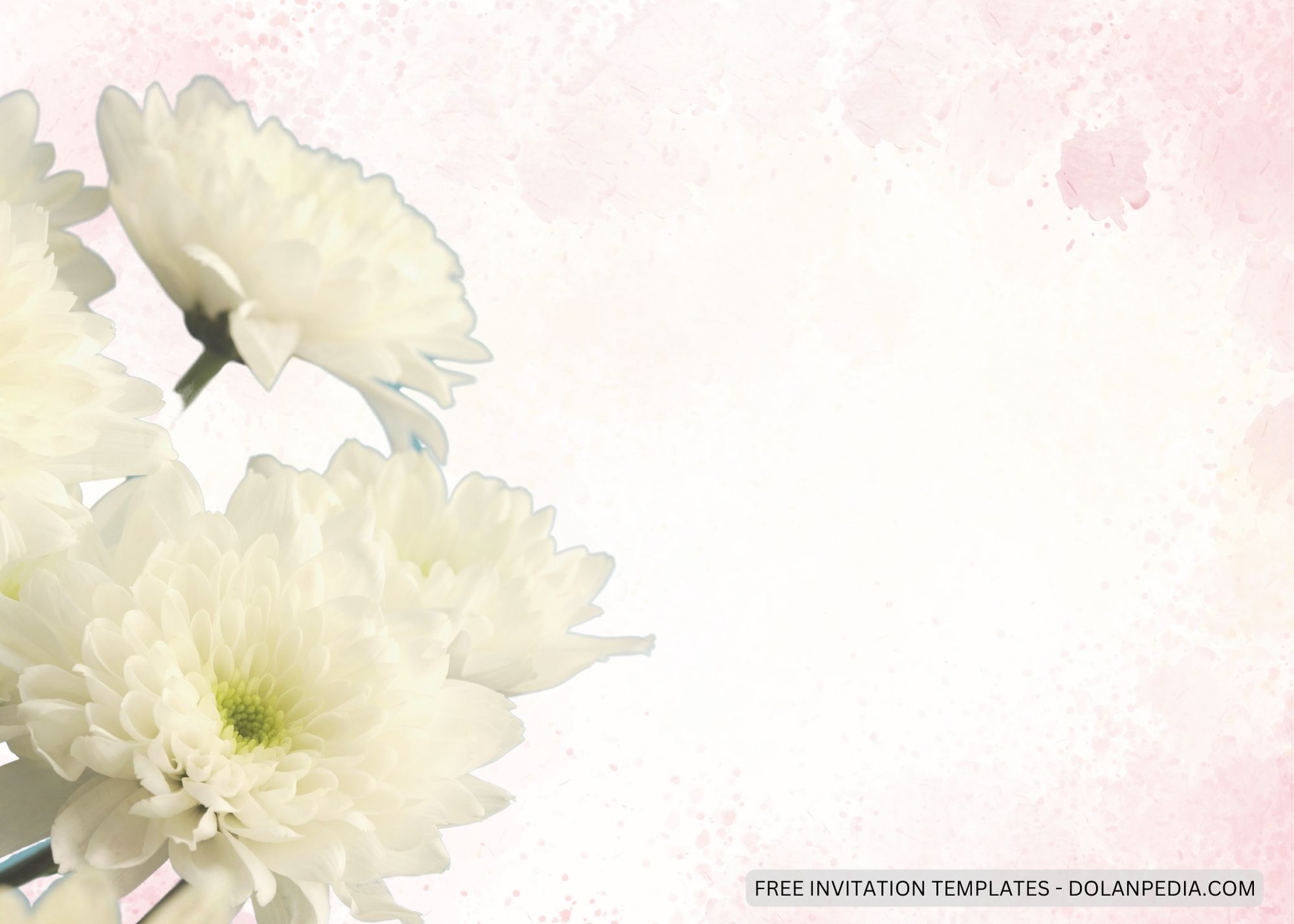 Blank Soft Chrysantemum Baby Shower Invitation Templates Four