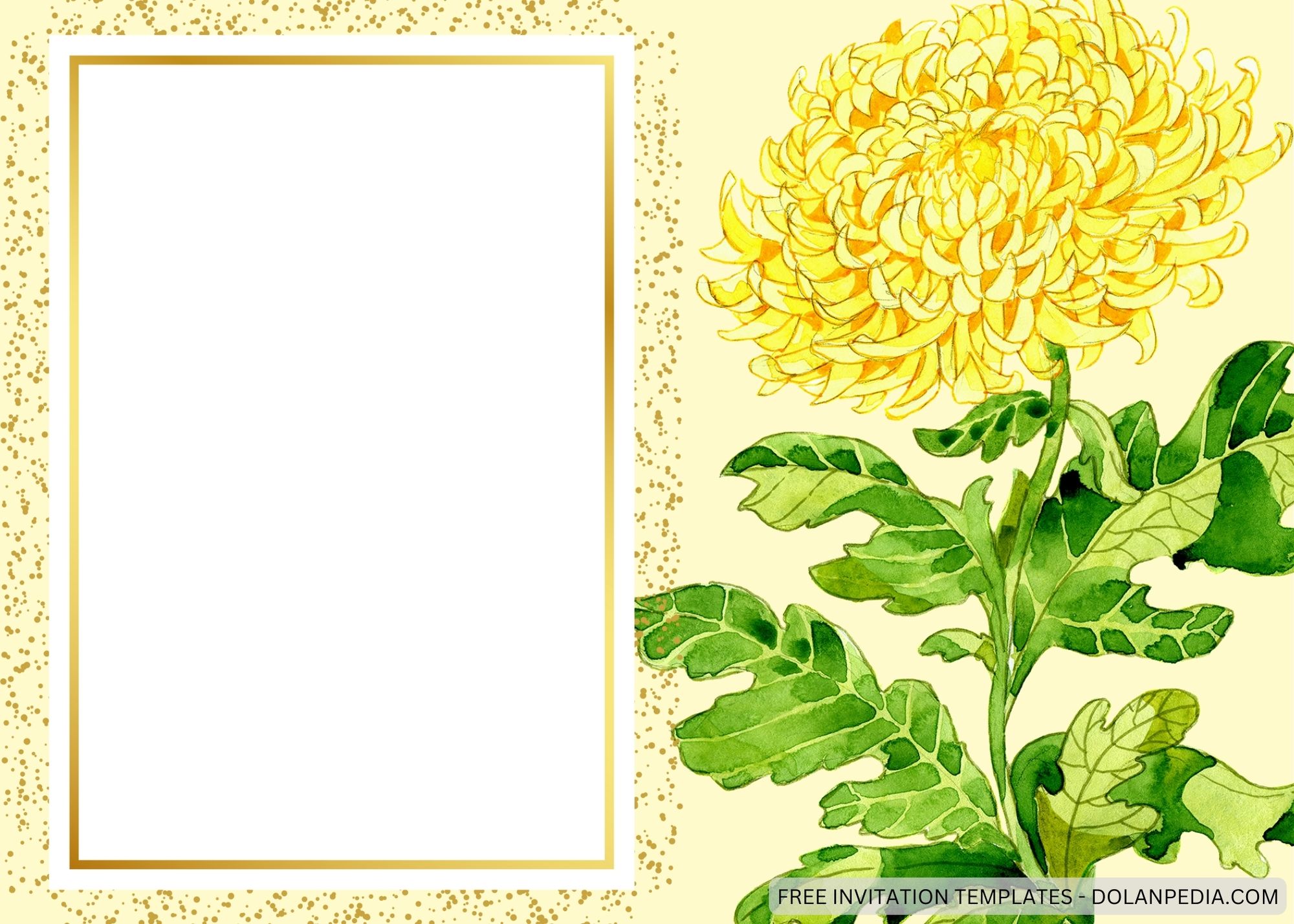 Blank Yellow Chrysantemum Baby Shower Invitation Templates Four