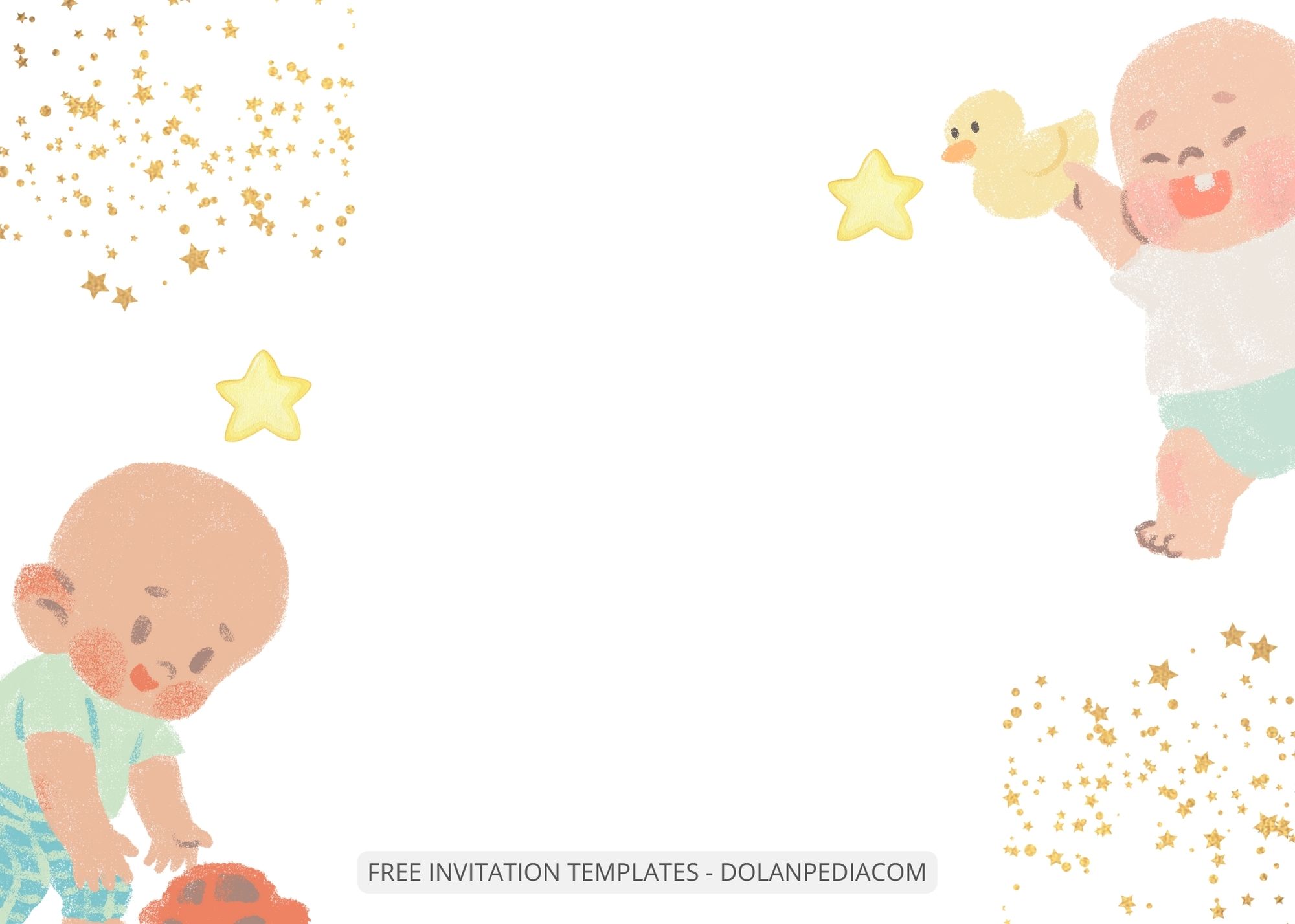 Blank Happy Baby Shower Invitation Templates THree