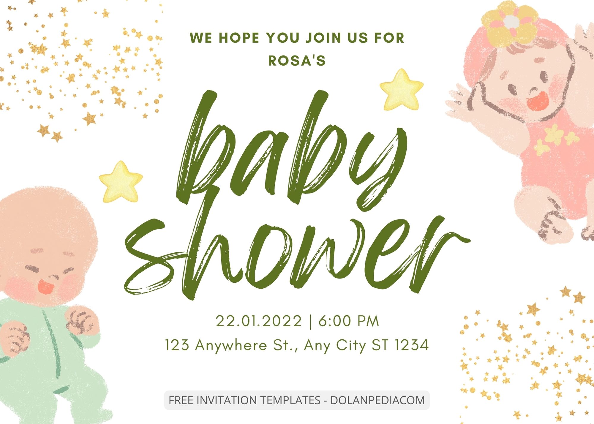 Blank Happy Baby Shower Invitation Templates Title