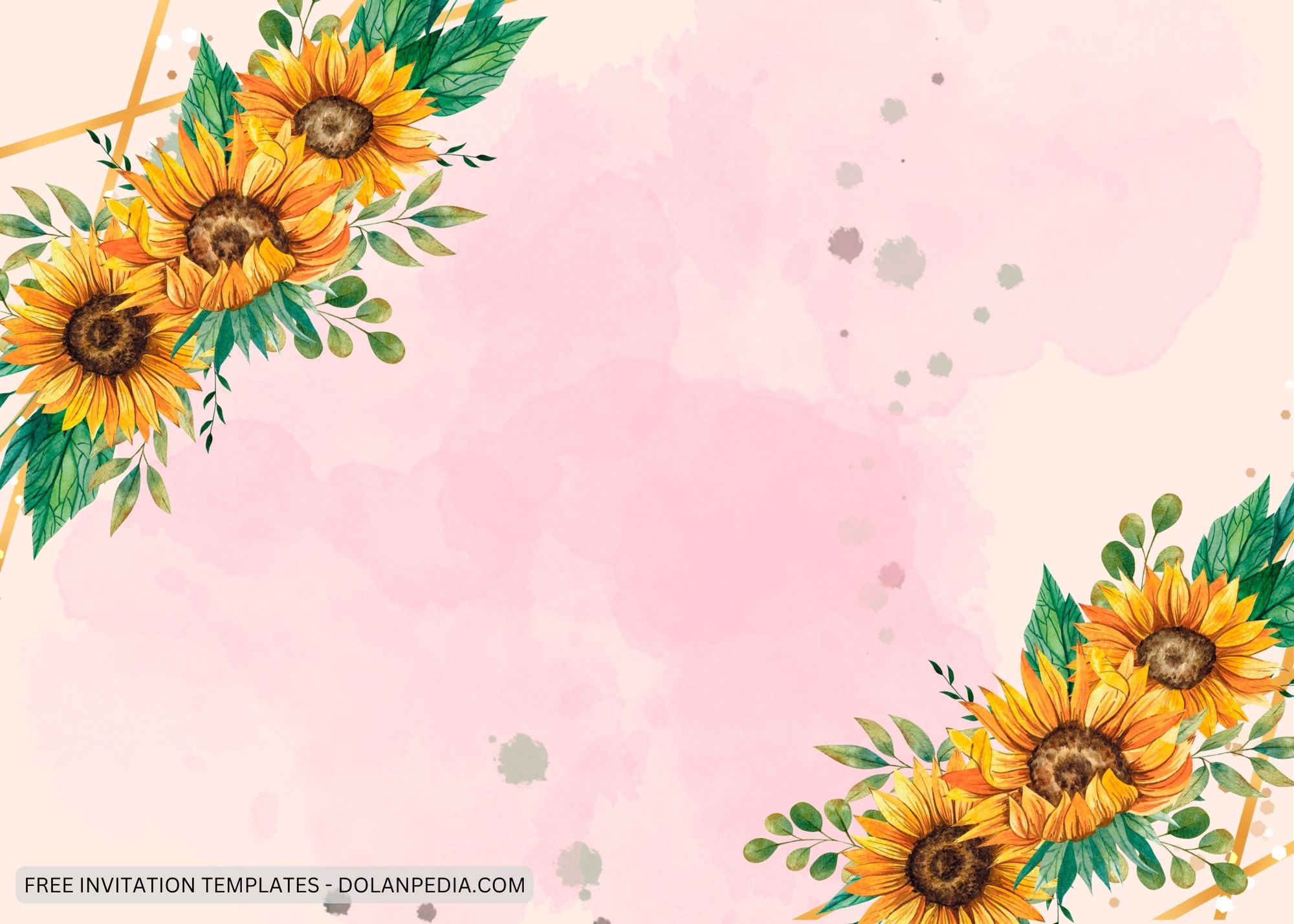 Blank Lovely Sunflower Baby Shower Invitation Templates Four