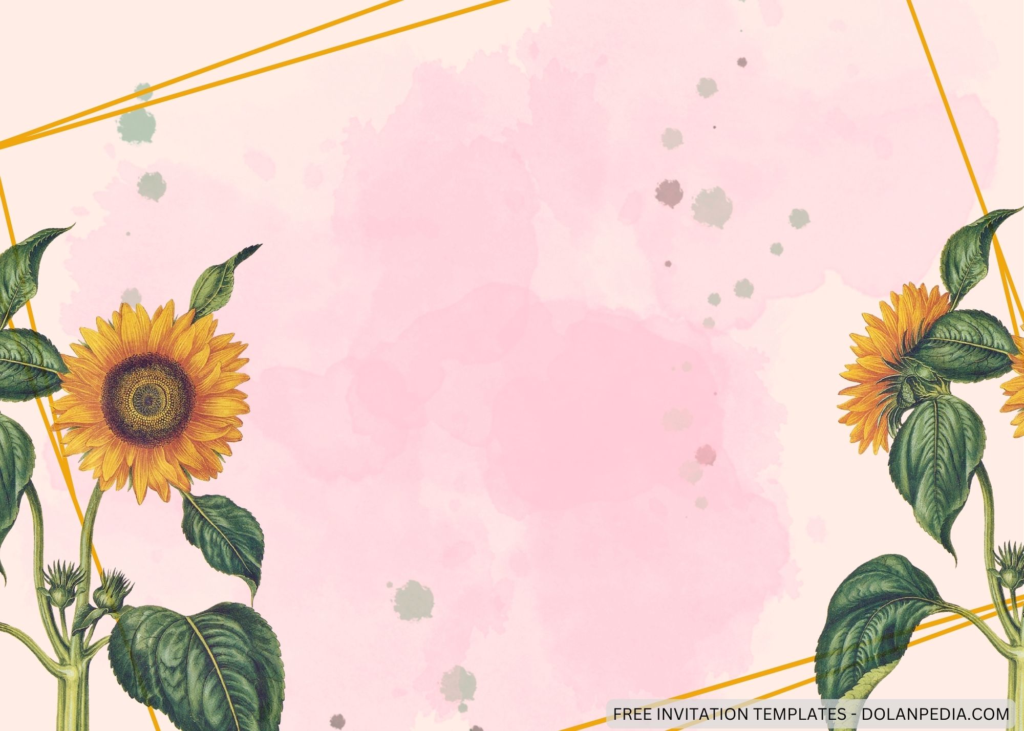 Blank Lovely Sunflower Baby Shower Invitation Templates One