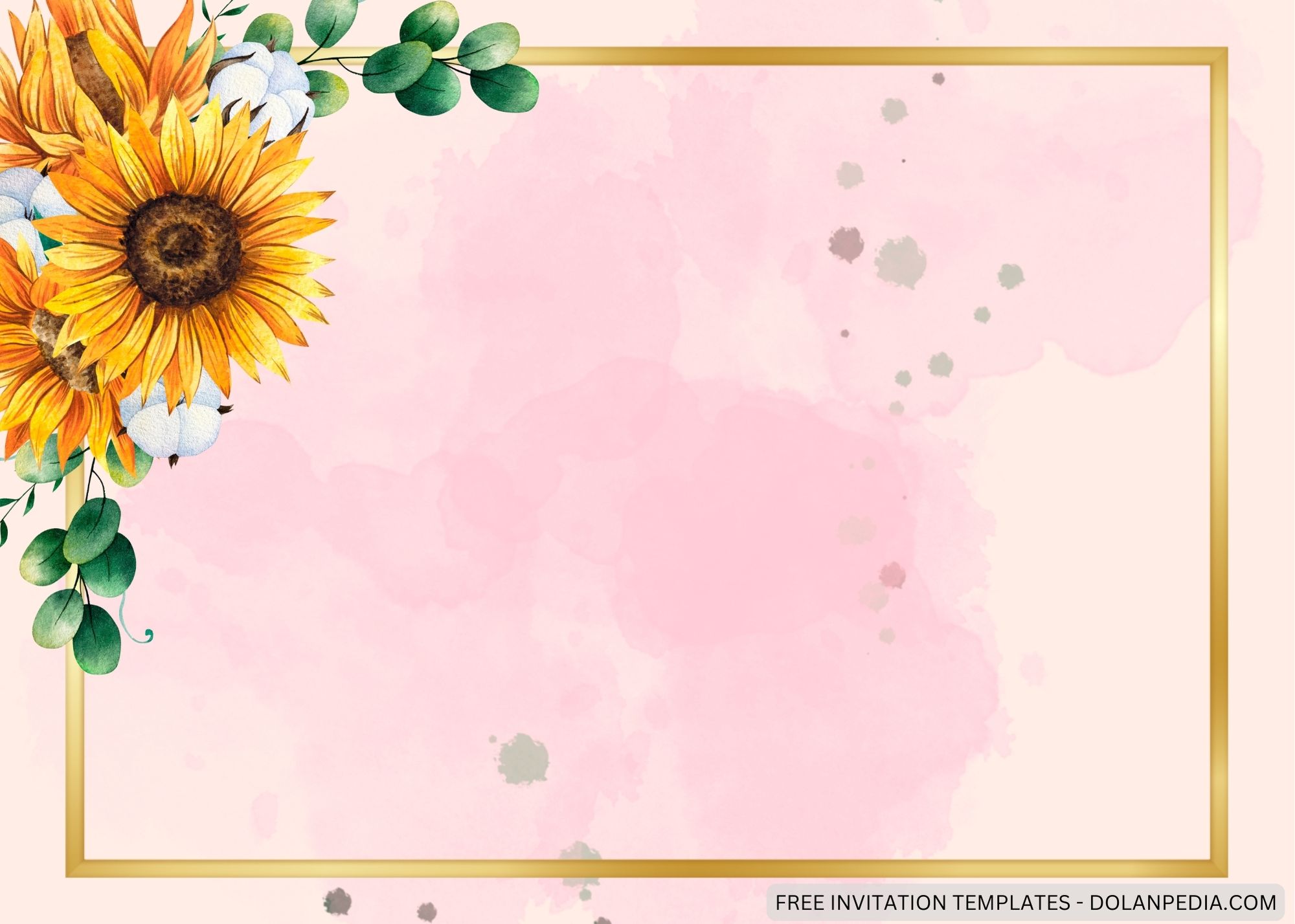 Blank Lovely Sunflower Baby Shower Invitation Templates Seven