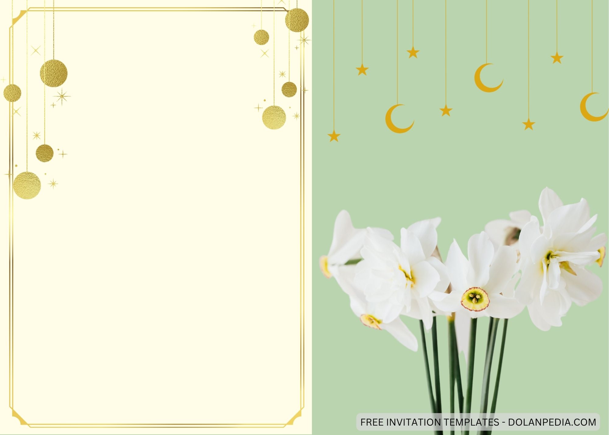 Blank Simple Daffodils Baby Shower Invitation Templates Seven