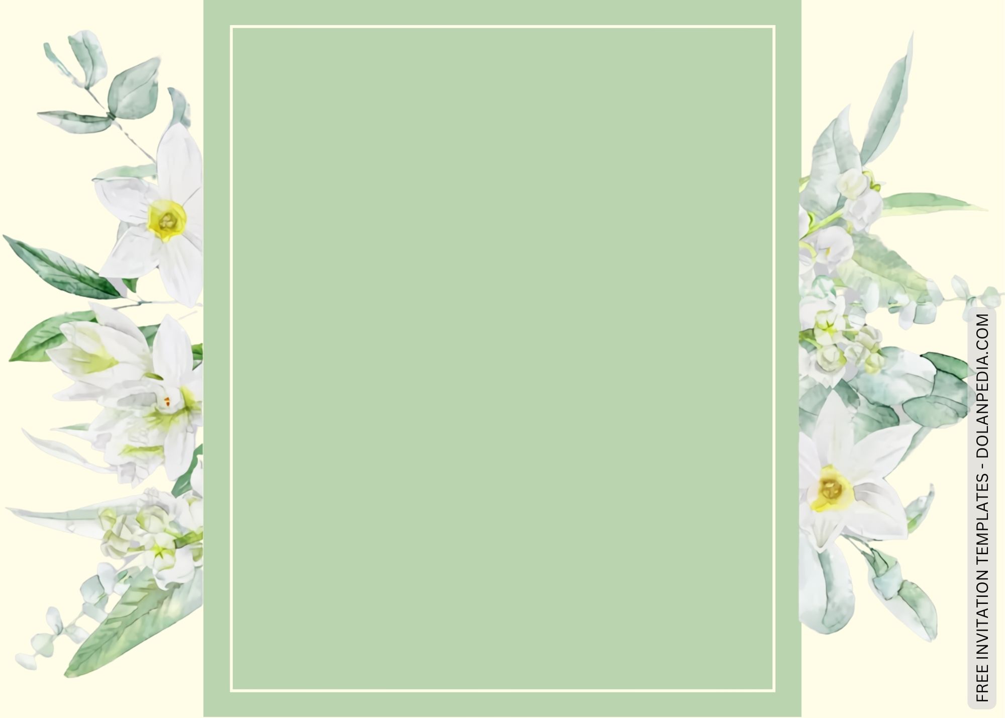 Blank Simple Daffodils Baby Shower Invitation Templates Two