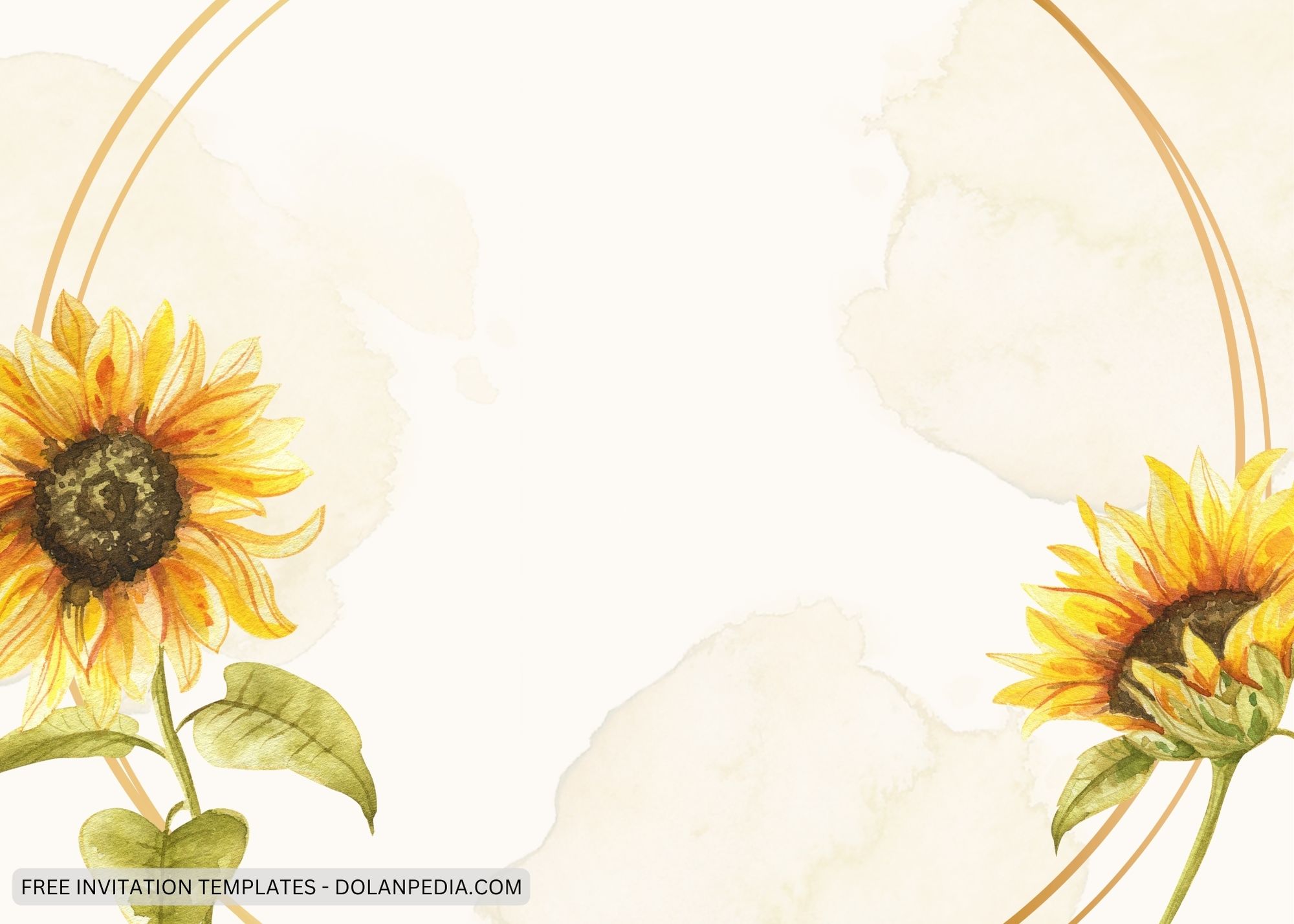Blank Vintage Sunflower Baby Shower Invitation Templates Five