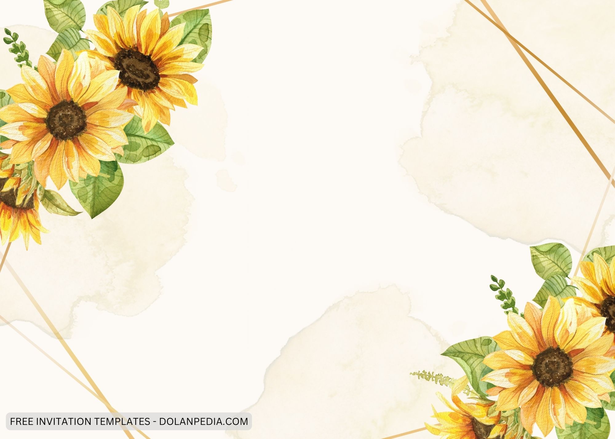 Blank Vintage Sunflower Baby Shower Invitation Templates Four