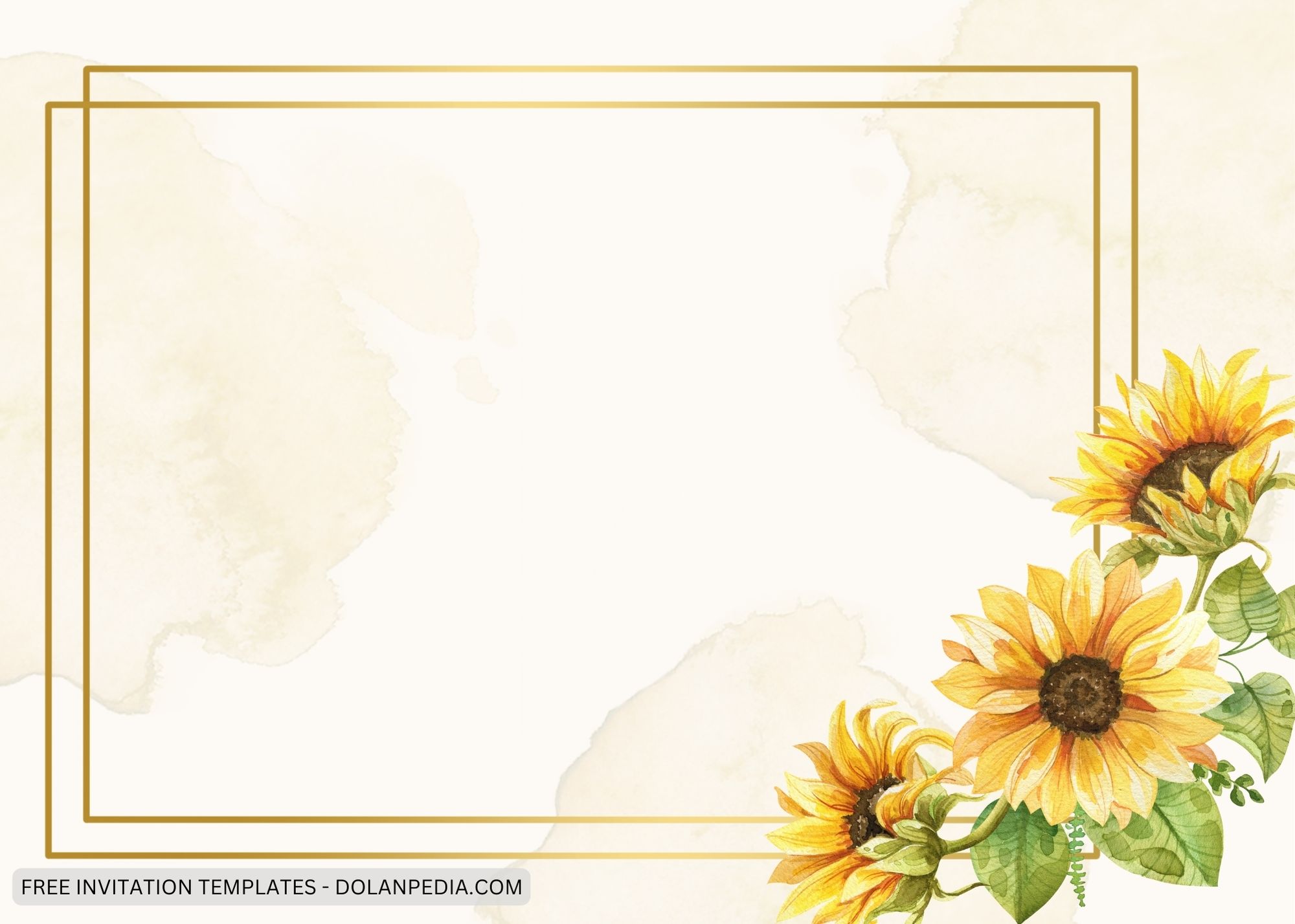 Blank Vintage Sunflower Baby Shower Invitation Templates One