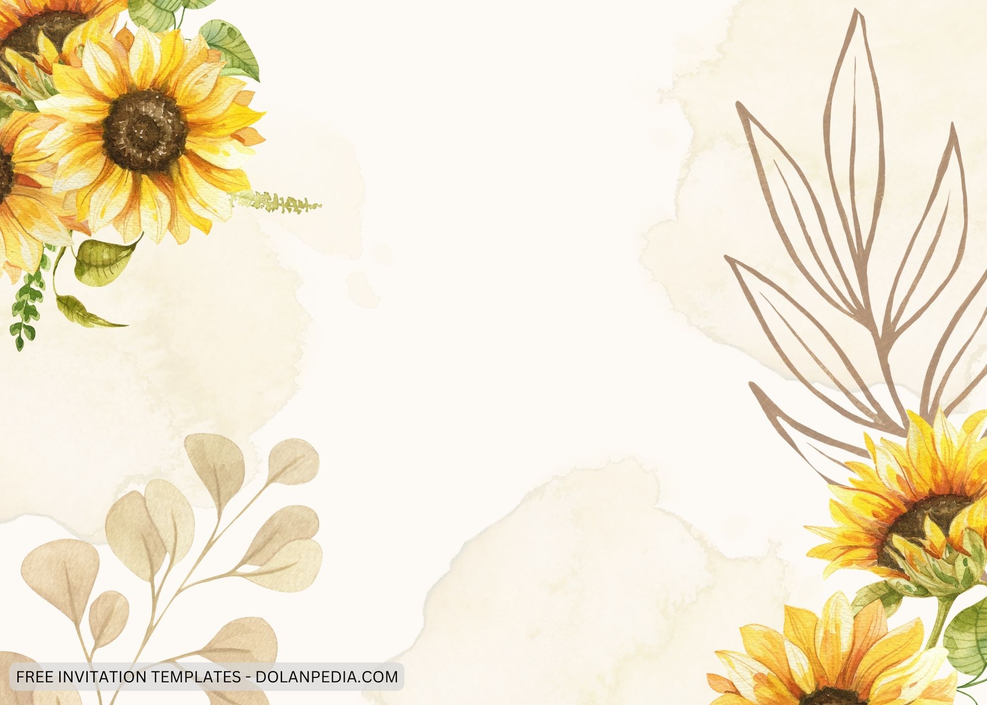 Blank Vintage Sunflower Baby Shower Invitation Templates Seven