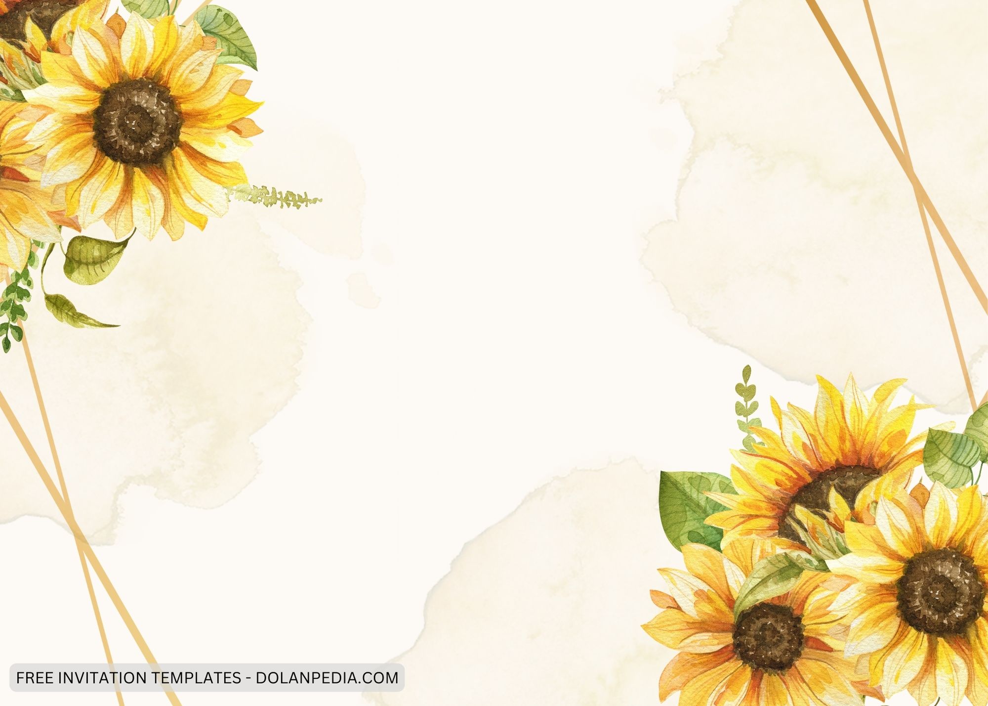 Blank Vintage Sunflower Baby Shower Invitation Templates Three