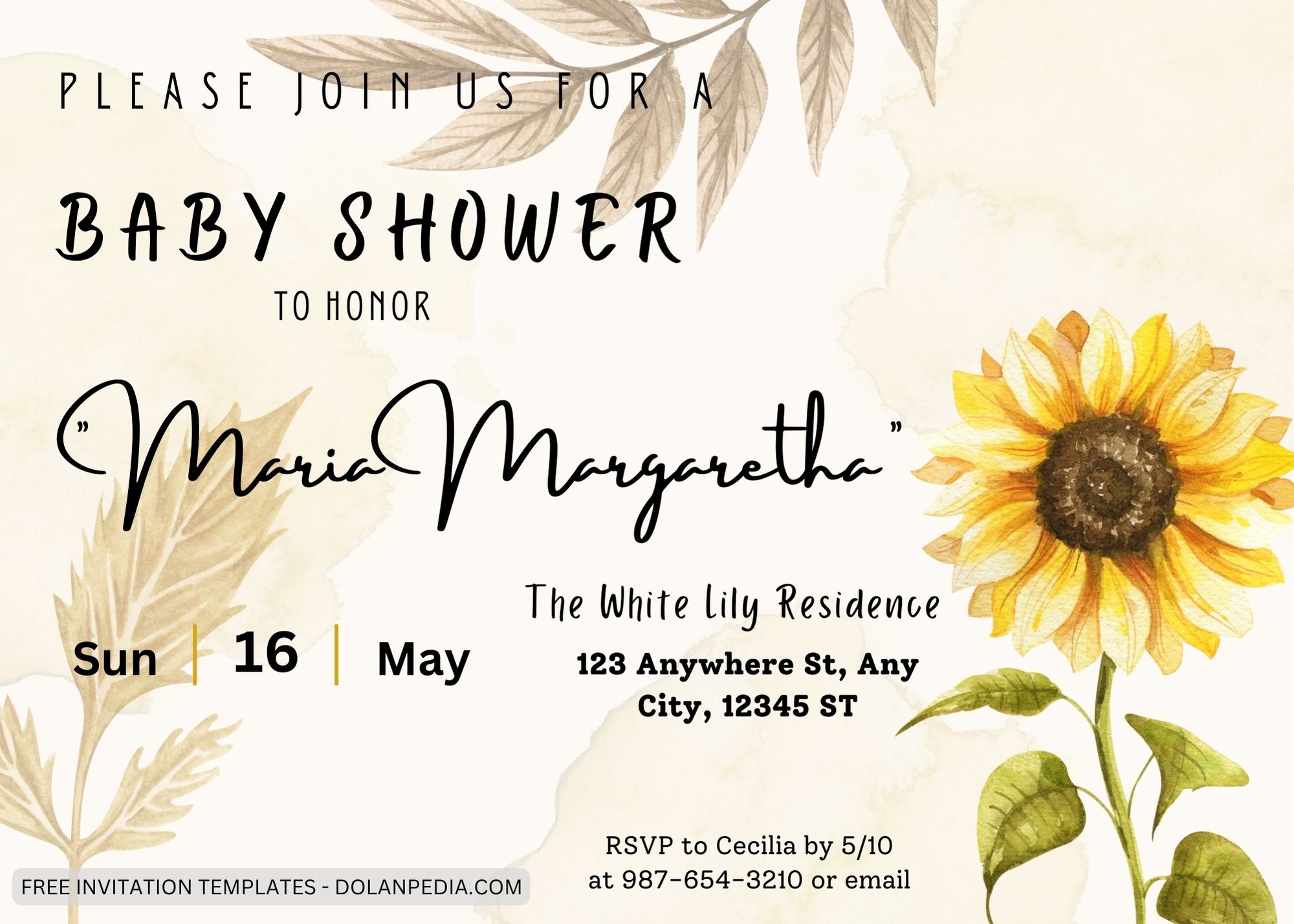 8+ Vintage Sunflower Baby Shower Invitation Templates Title