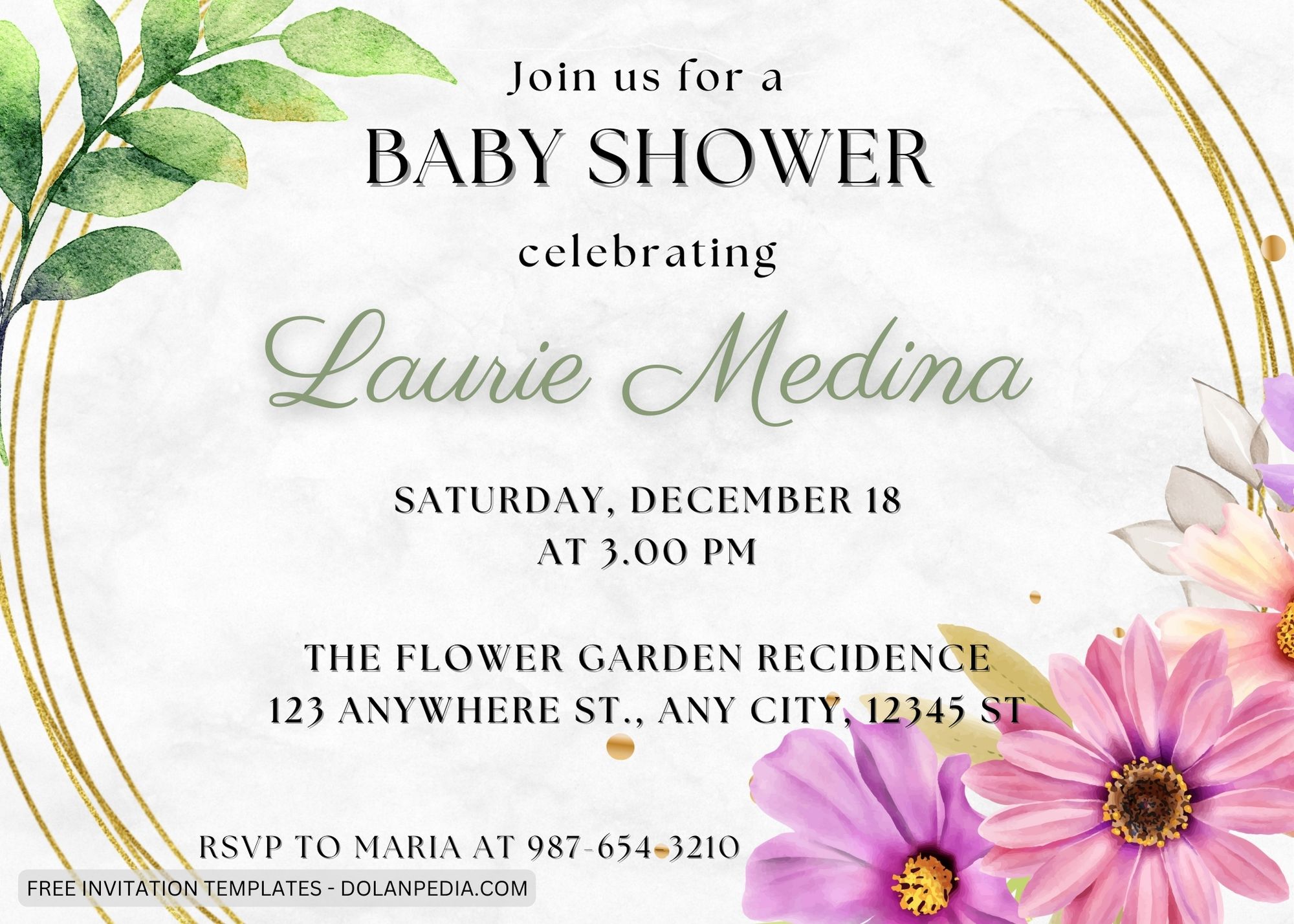 9+ Hand Drawn Summer Flower Baby Shower Invitation Templates Title