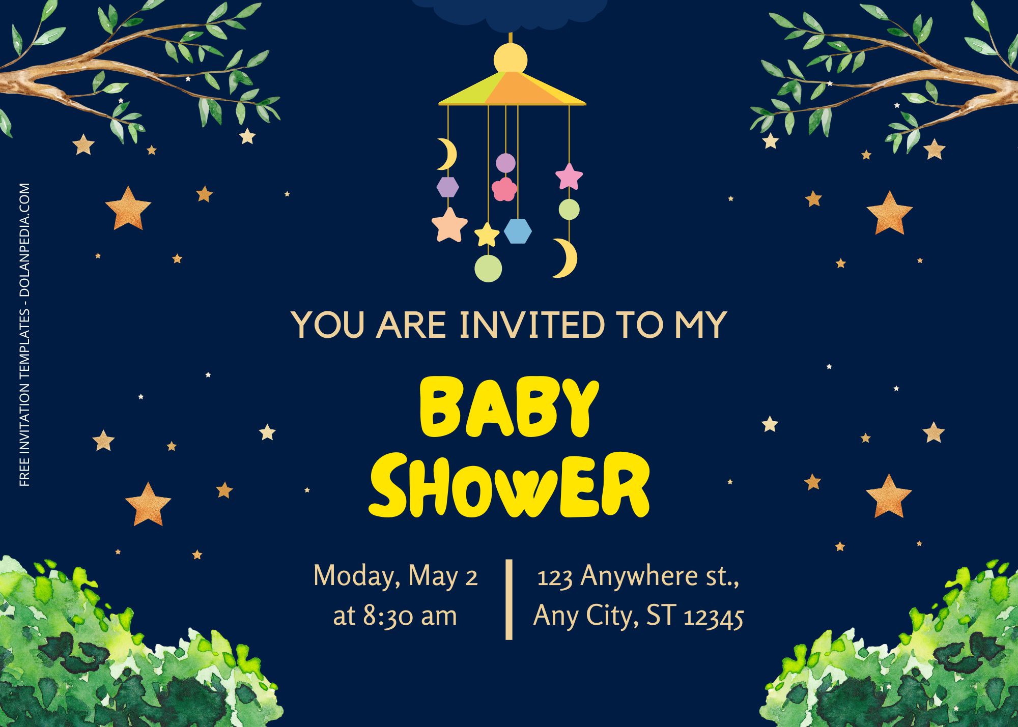 Blank Nursery Baby Shower Invitation Templates Title