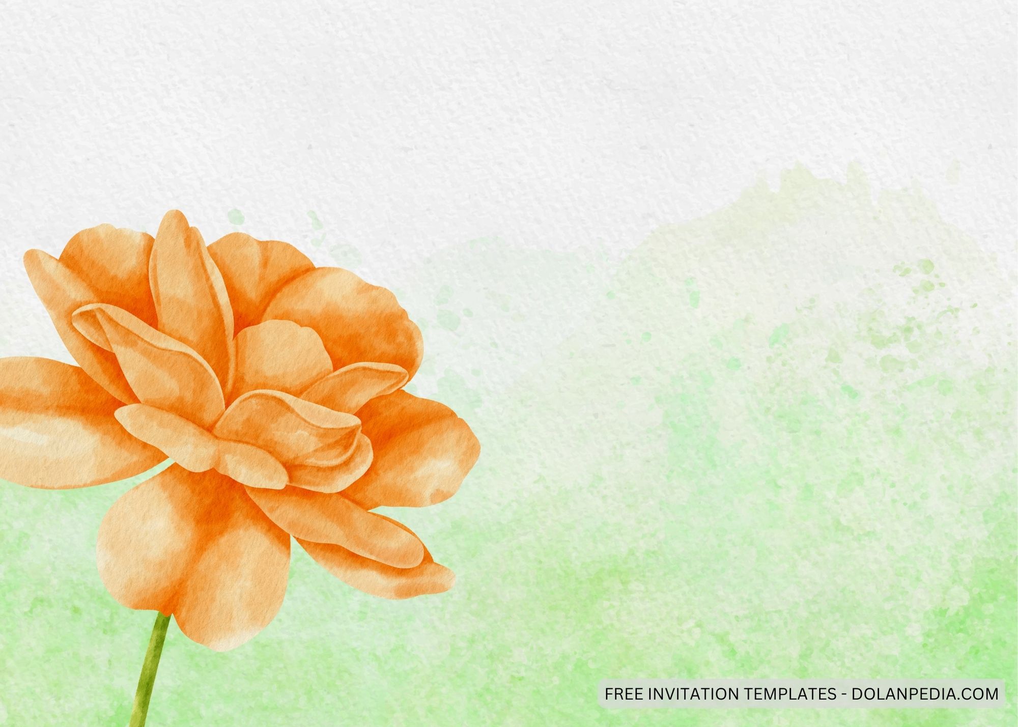 Blank Watercolor Orange Roses Baby Shower Invitation Templates Seven