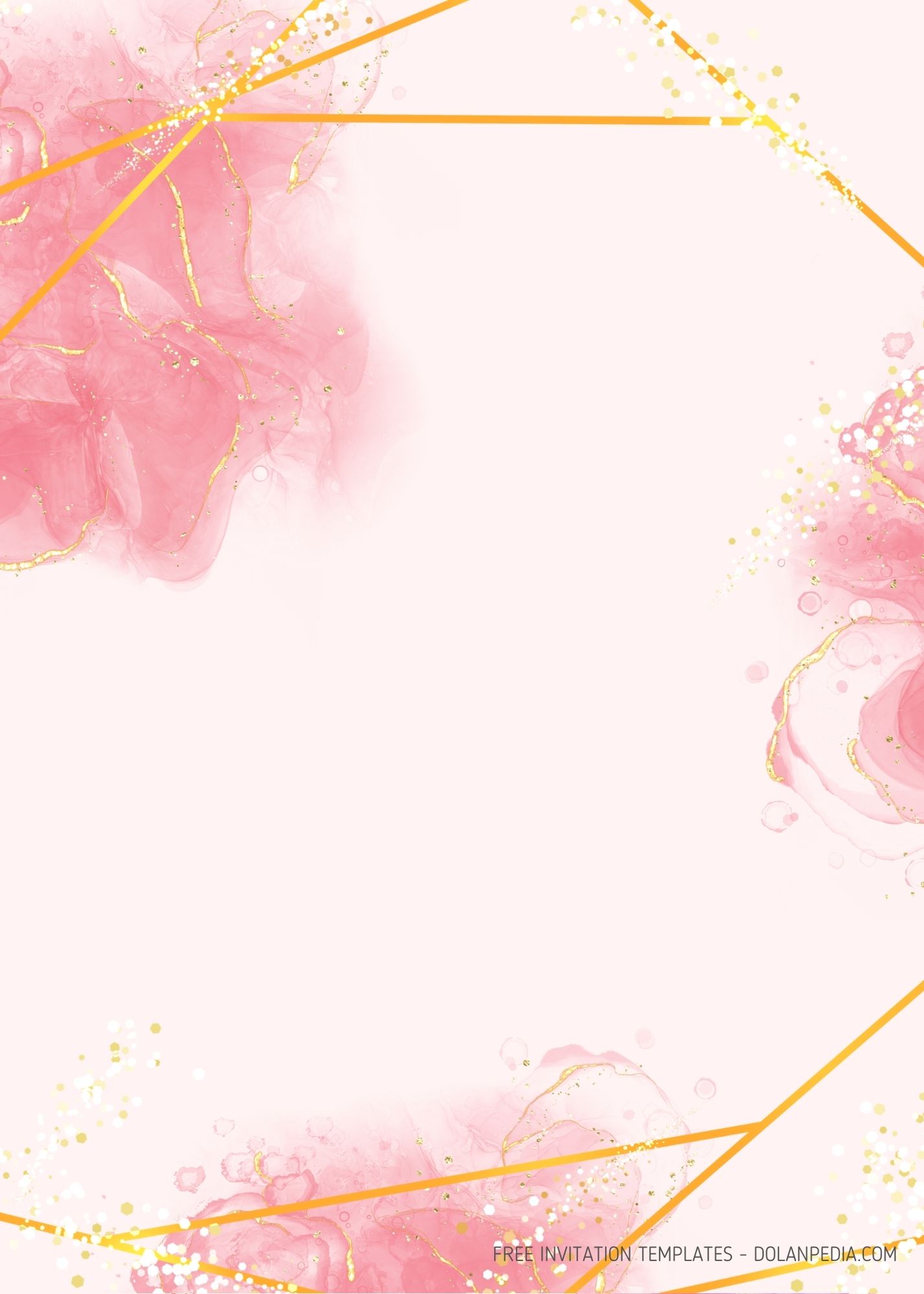 10+ Splash Pink Gold Ink Baby Shower Invitation Templates