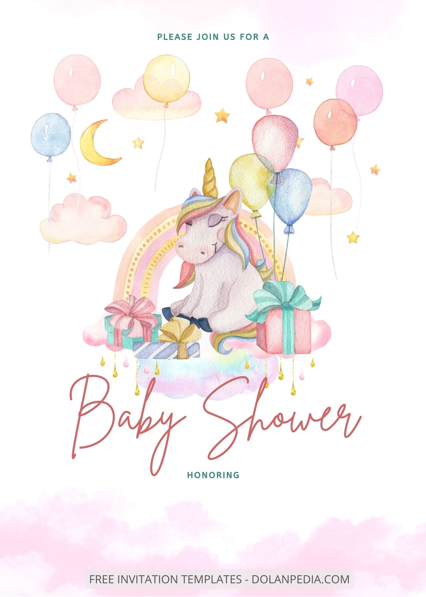 7+ Unicorn Dash Baby Shower Invitation Templates
